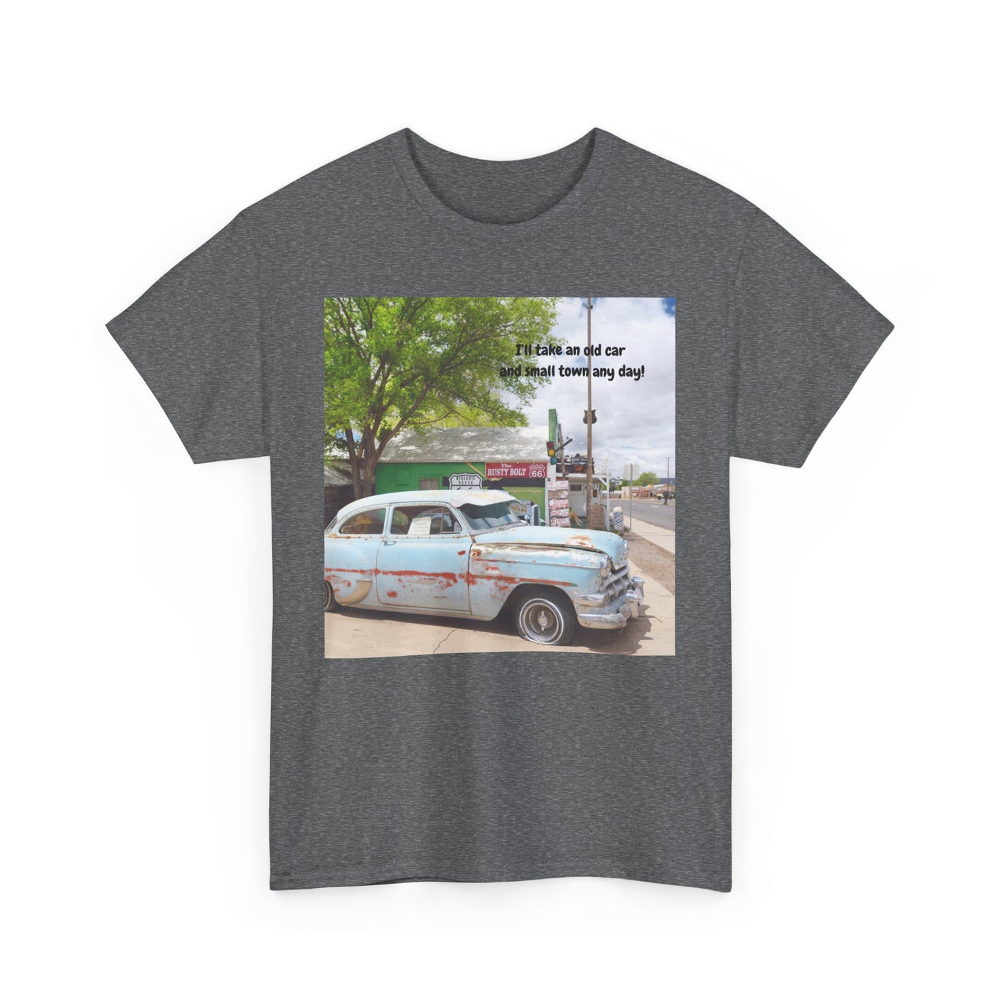 Rustic Vintage Car Tee - Retro Aesthetic Graphic T-Shirt for Casual Outings, Gifts, Travel, Summer Wardrobe, Road Trip Wear
