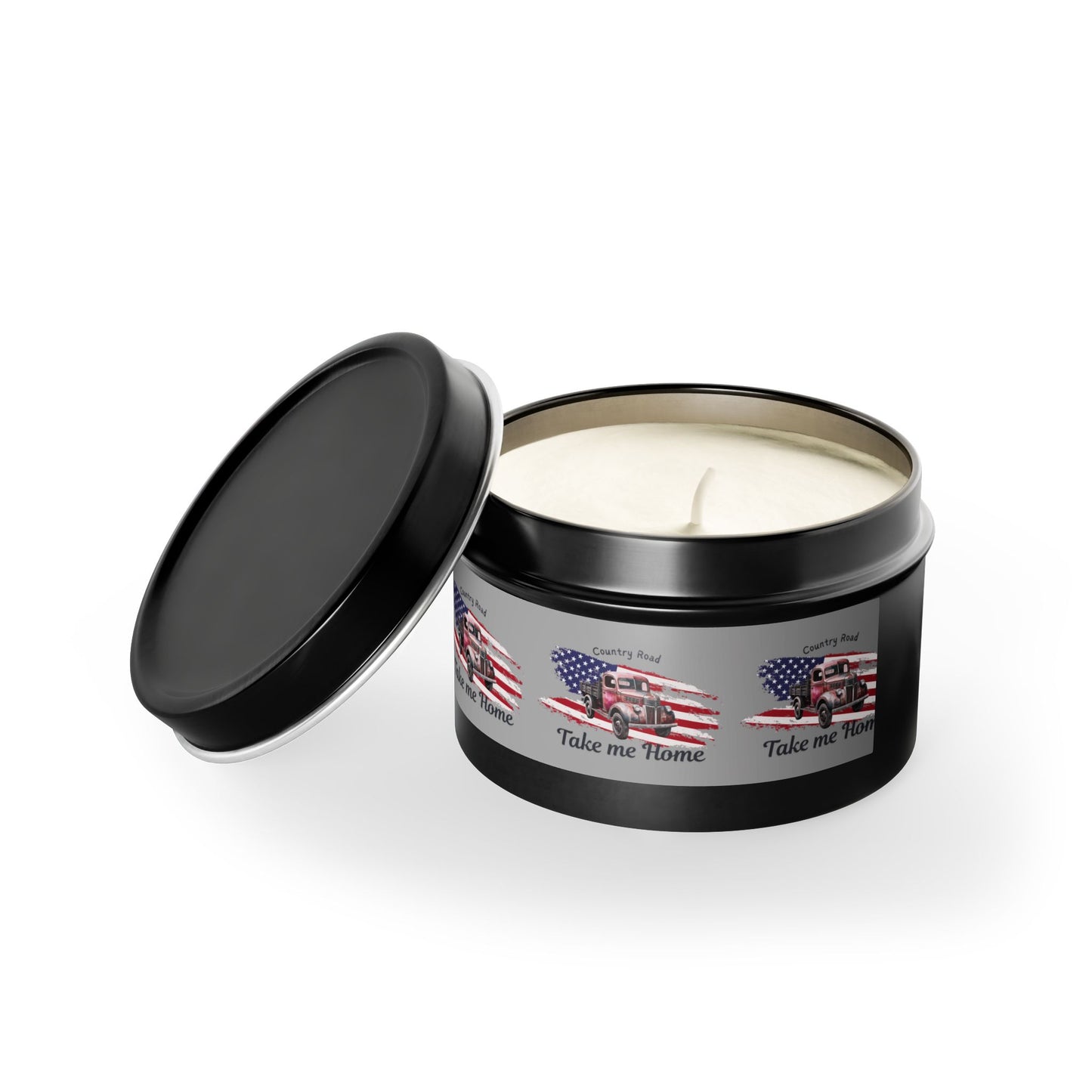 Rustic Tin Candle - 'Take Me Home' with Vintage Truck Design