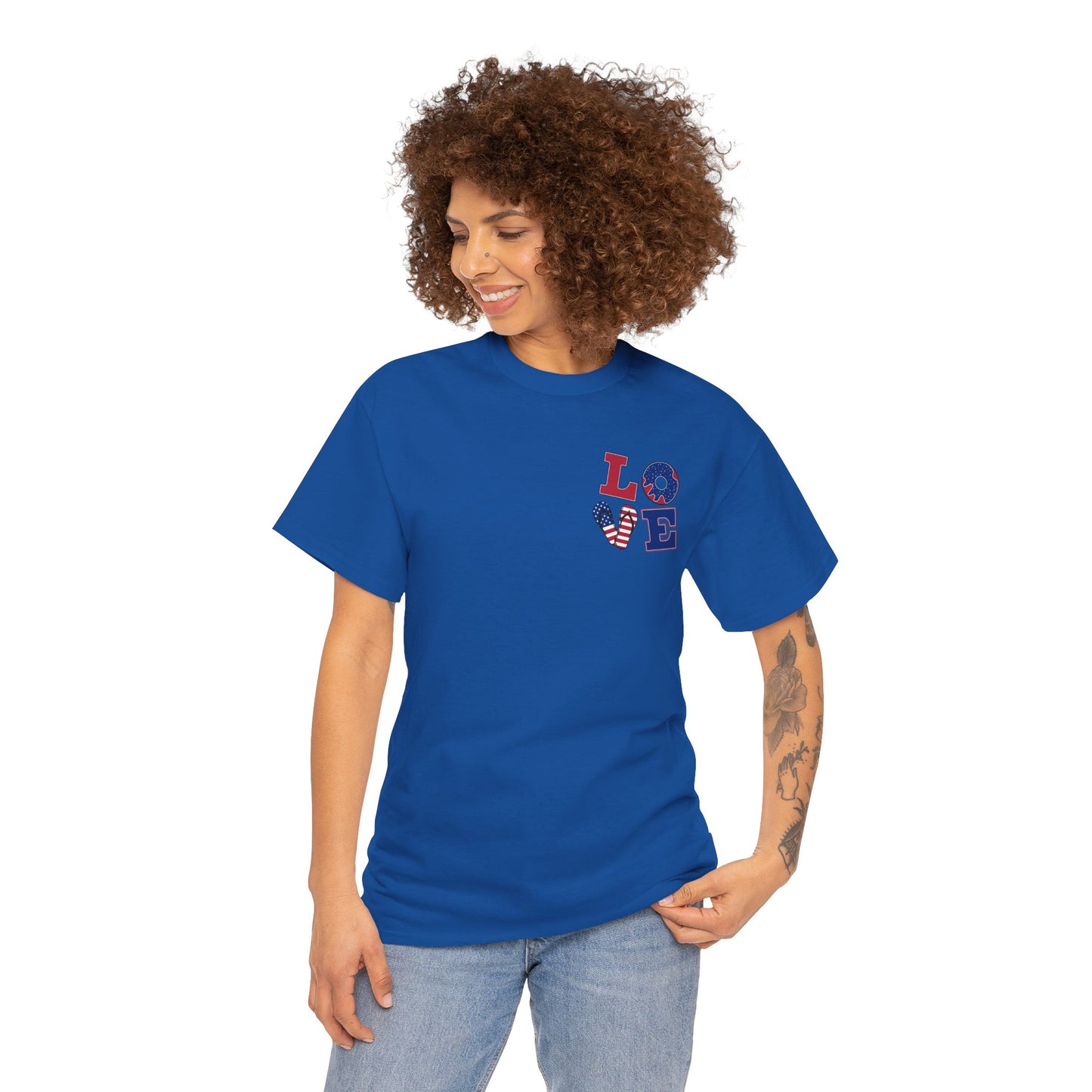 Patriotic Love Unisex Heavy Cotton Tee - God Bless the USA Design