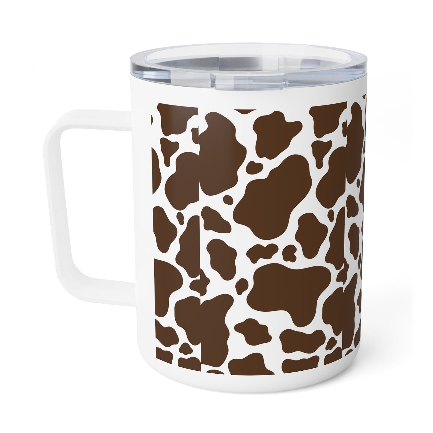Cute Cow Print Insulated Coffee Mug | 10oz Travel Mug for Animal Lovers