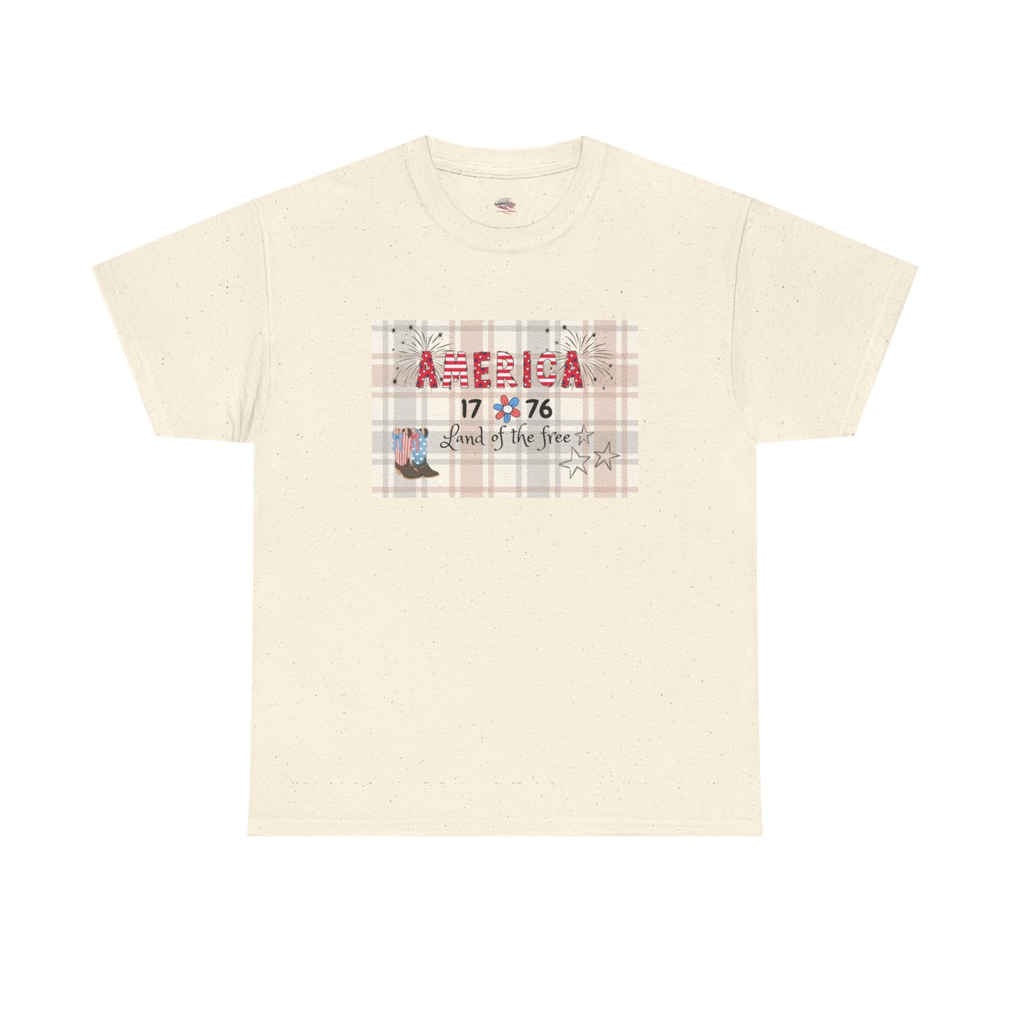 Patriotic Unisex Heavy Cotton Tee | America 1776 Land of the Free