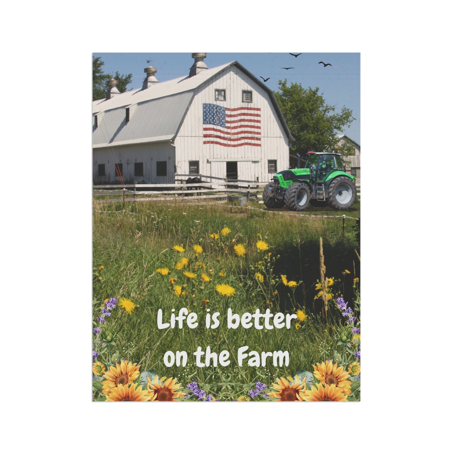 Farmhouse Garden Banner - Life is Better on the Farm, Outdoor Decor, Country Home, Farmhouse Style, Garden Flag, Harvest Decor