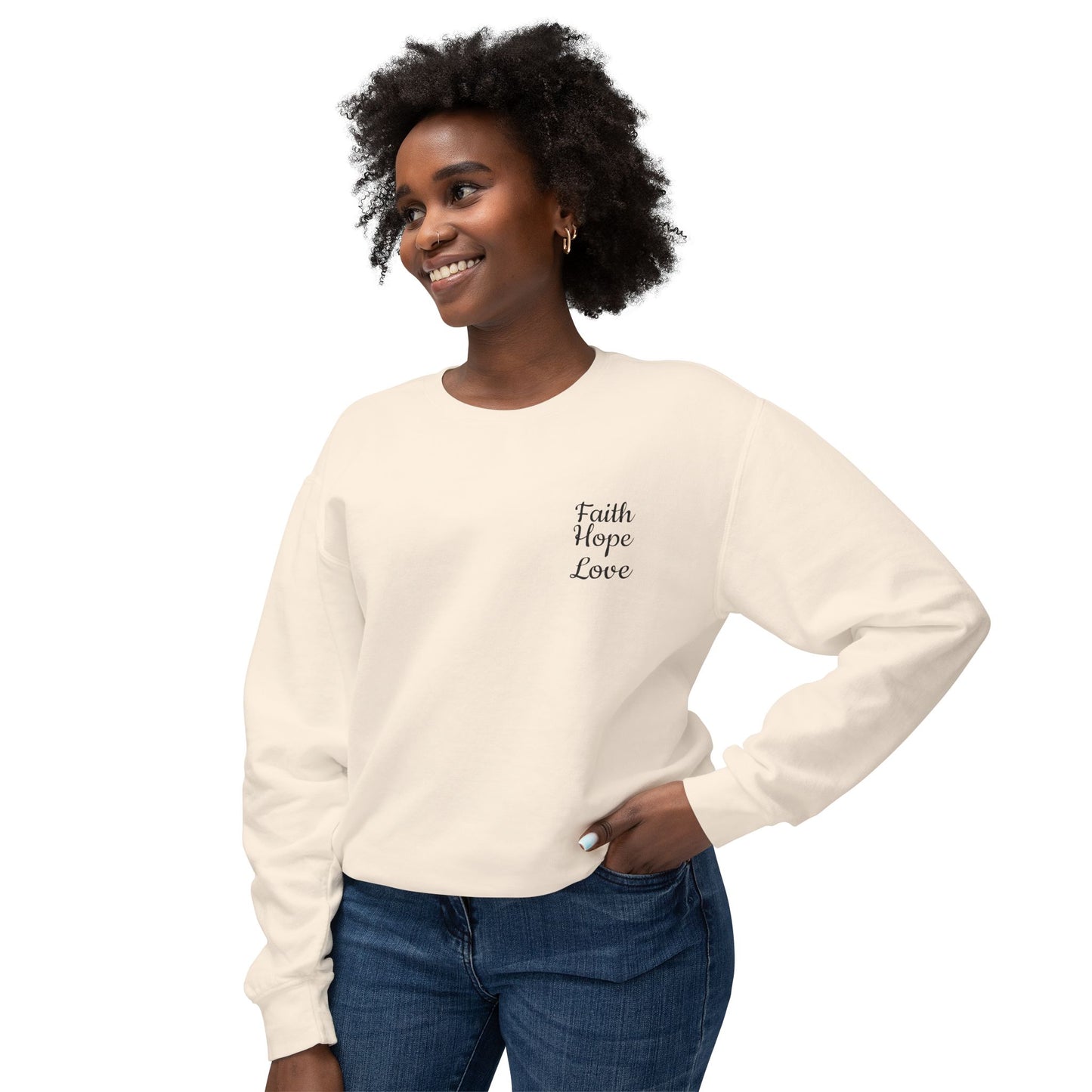 Faith, Hope, Love Unisex Lightweight Crewneck Sweatshirt