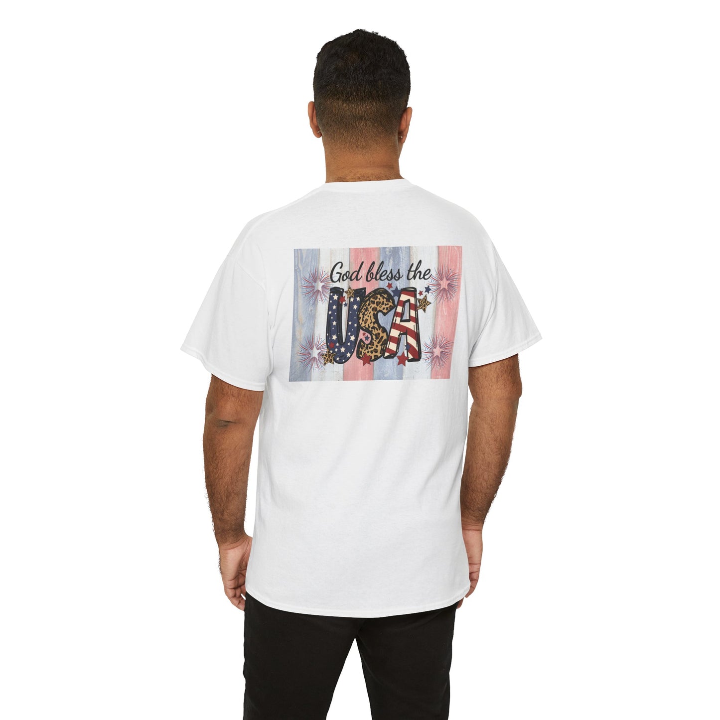 Patriotic Love Unisex Heavy Cotton Tee - God Bless the USA Design