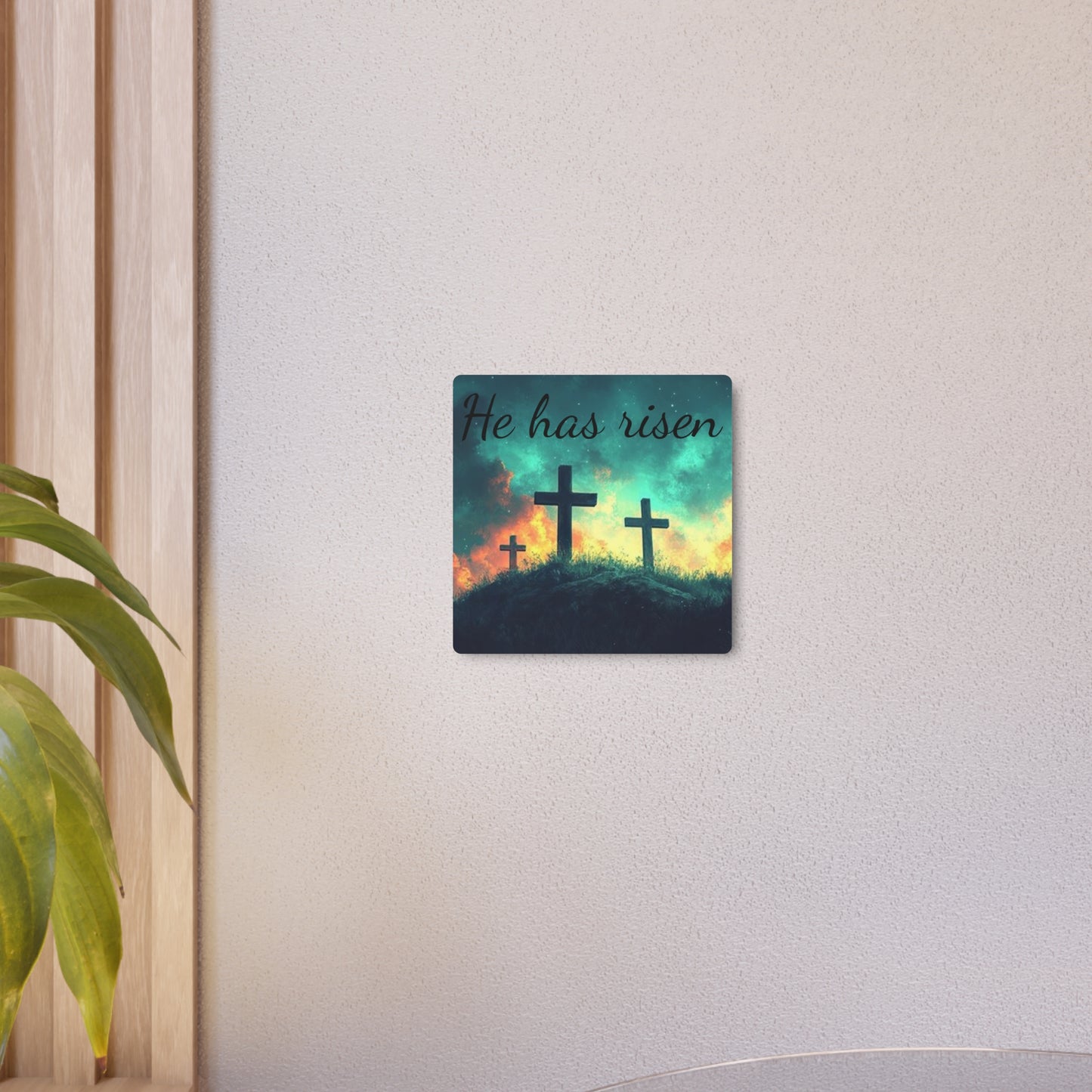 Inspirational Metal Art Sign with Cross Design