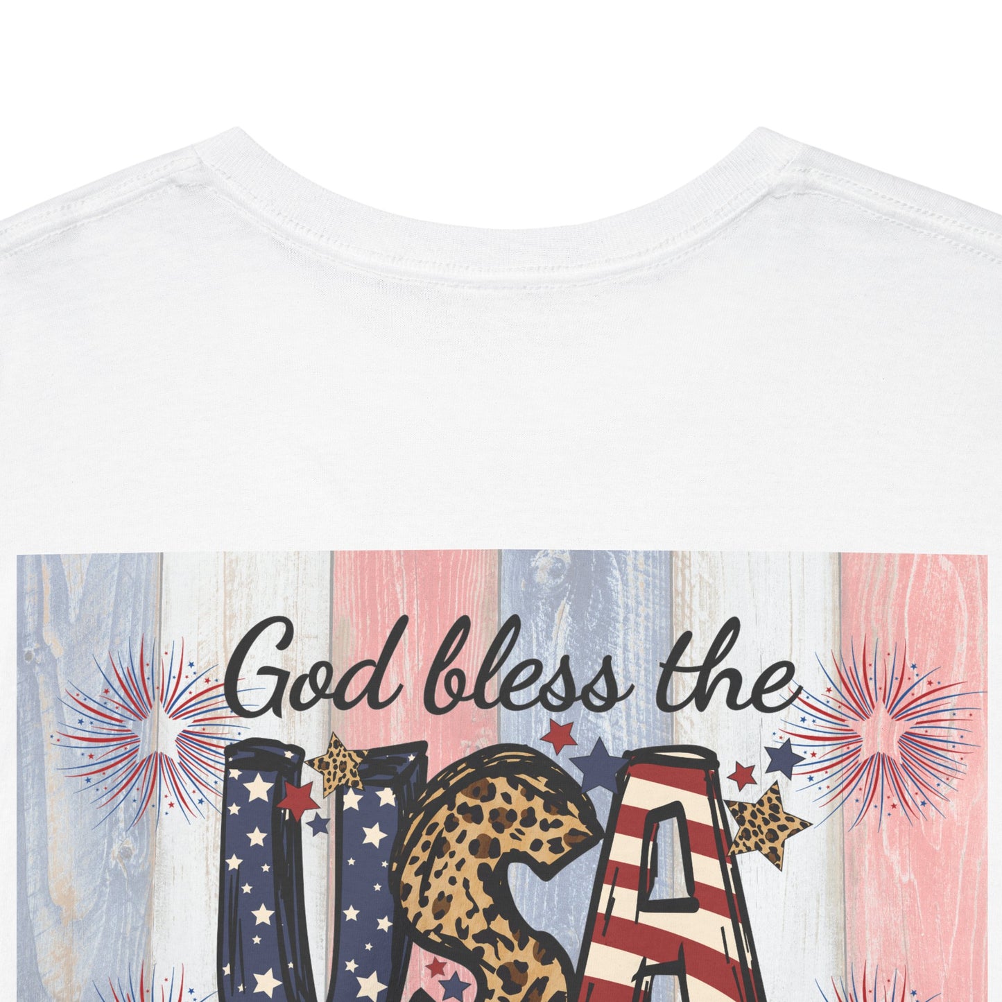 Patriotic Love Unisex Heavy Cotton Tee - God Bless the USA Design