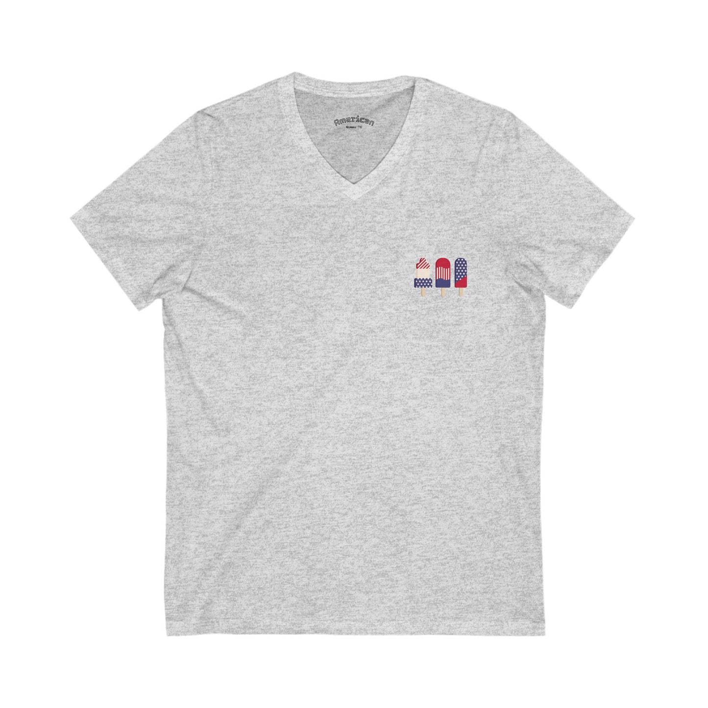 Patriotic Love Tee - Unisex V-Neck with Ice Cream and Donut Design