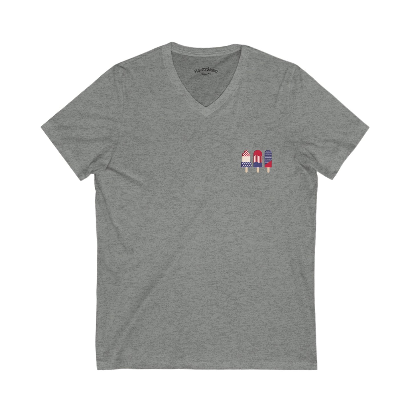 Patriotic Love Tee - Unisex V-Neck with Ice Cream and Donut Design