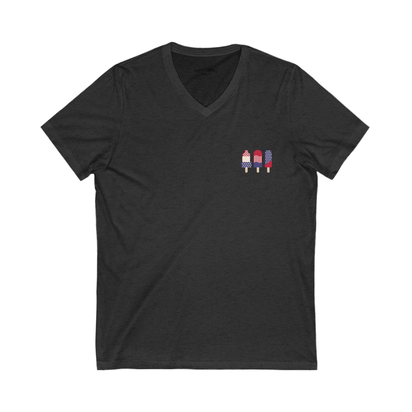 Patriotic Love Tee - Unisex V-Neck with Ice Cream and Donut Design