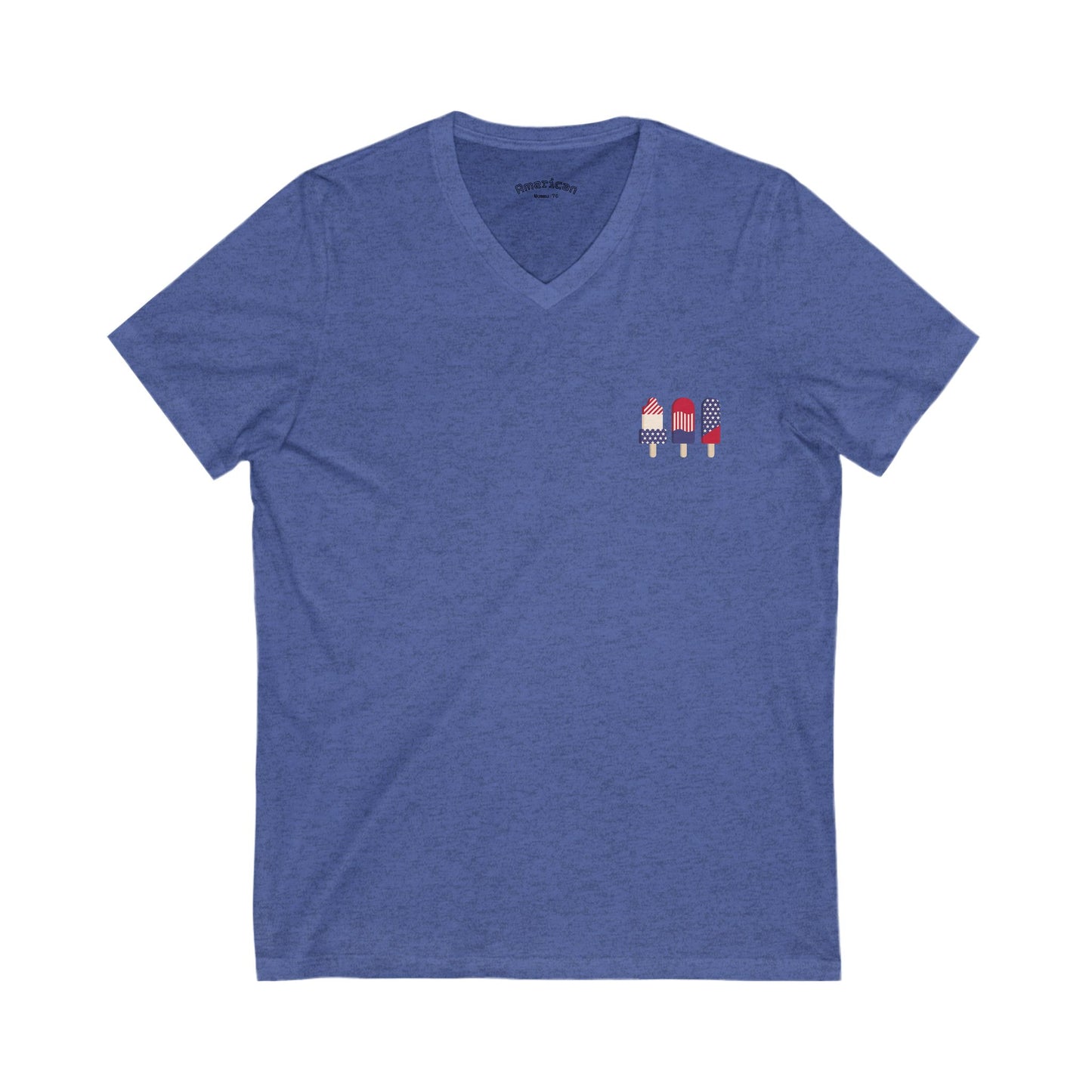 Patriotic Love Tee - Unisex V-Neck with Ice Cream and Donut Design
