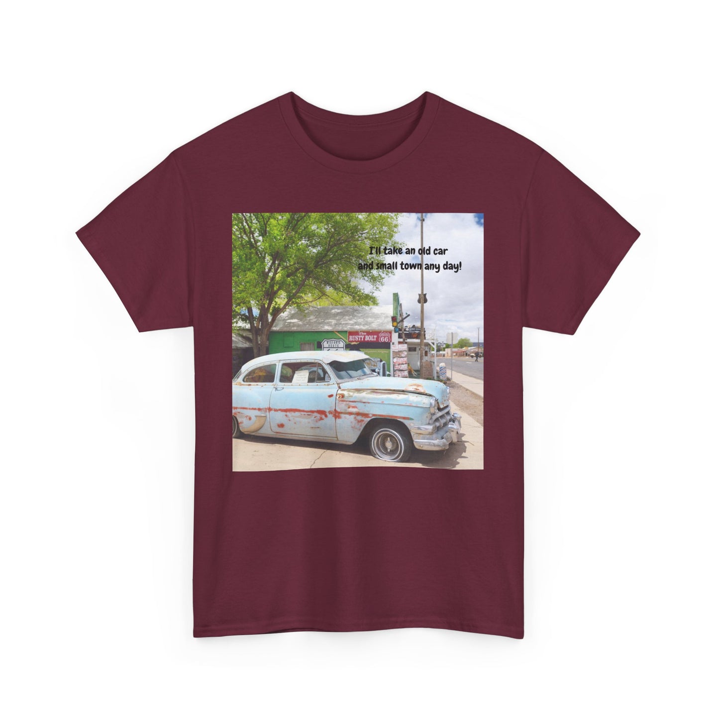 Rustic Vintage Car Tee - Retro Aesthetic Graphic T-Shirt for Casual Outings, Gifts, Travel, Summer Wardrobe, Road Trip Wear