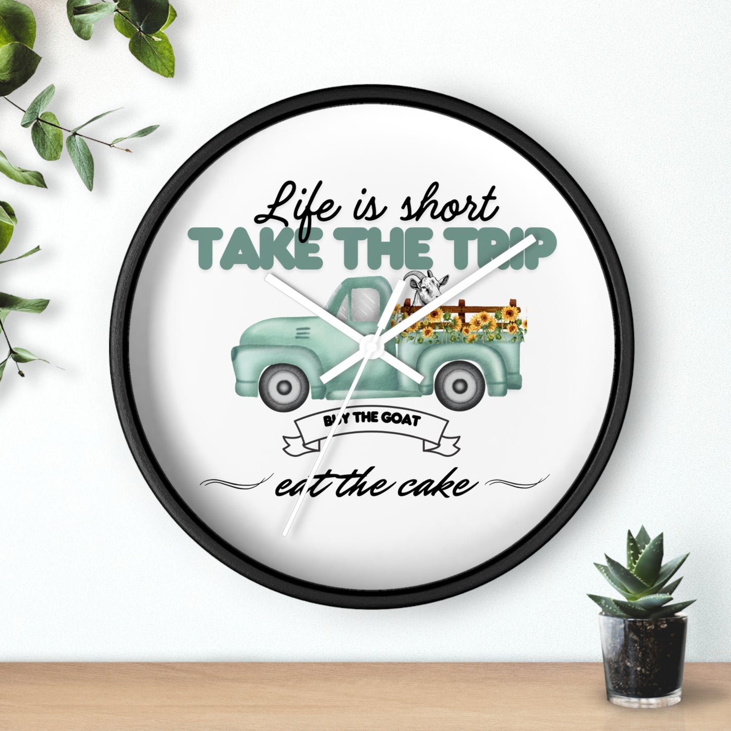 Rustic Farmhouse Wall Clock - 'Life is Short, Take the Trip' Decor for Home