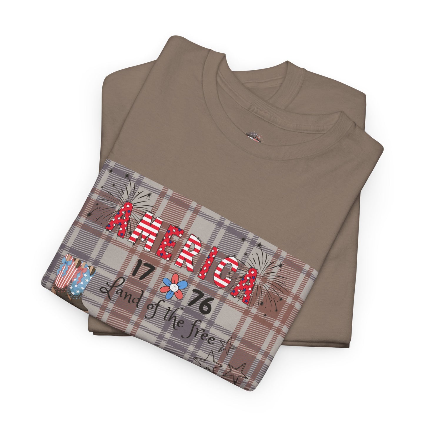 Patriotic Unisex Heavy Cotton Tee | America 1776 Land of the Free