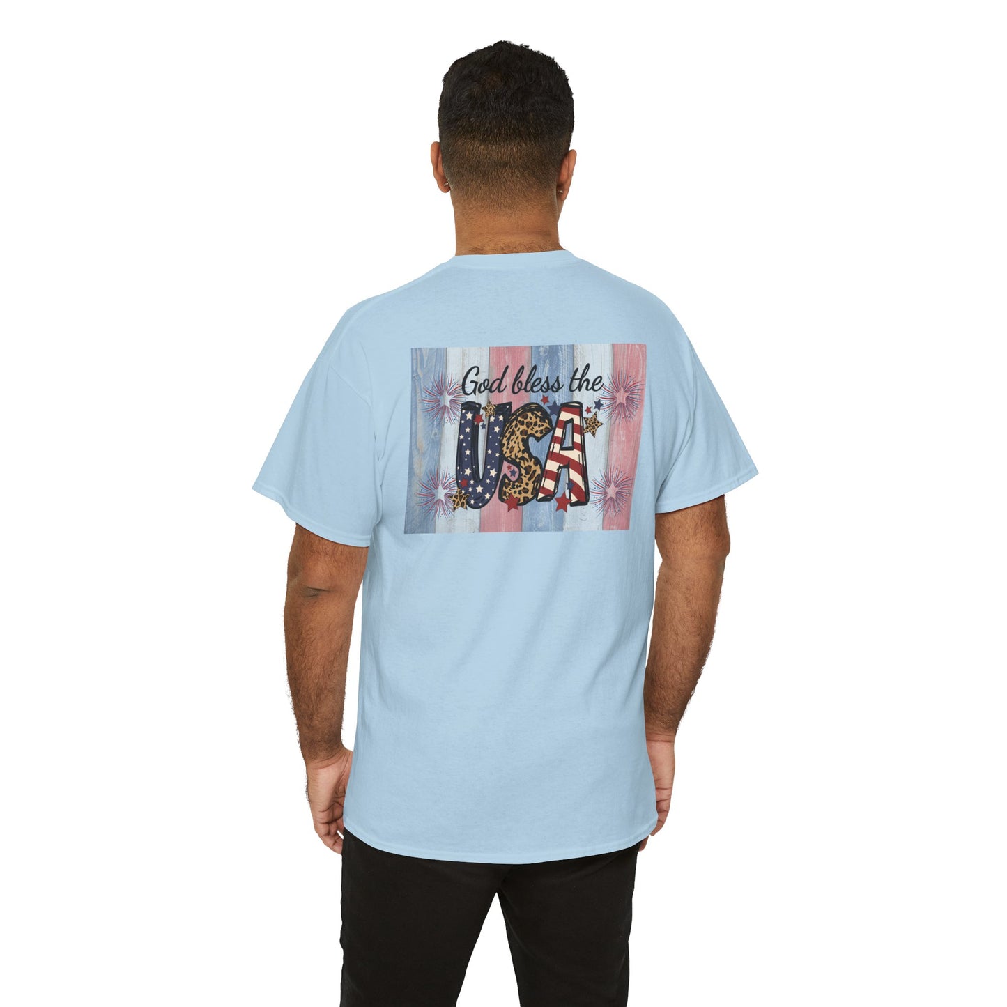 Patriotic Love Unisex Heavy Cotton Tee - God Bless the USA Design