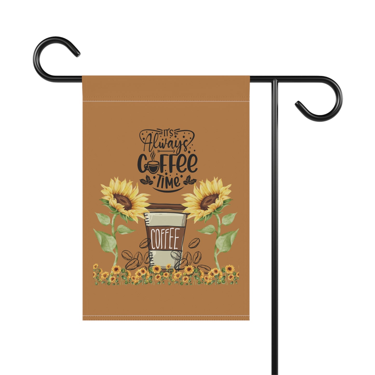 Coffee Time Garden Banner, Sunflower Flag for Home Decor, Outdoor Garden Decor, Coffee Lover Gift, Spring/Summer Decoration