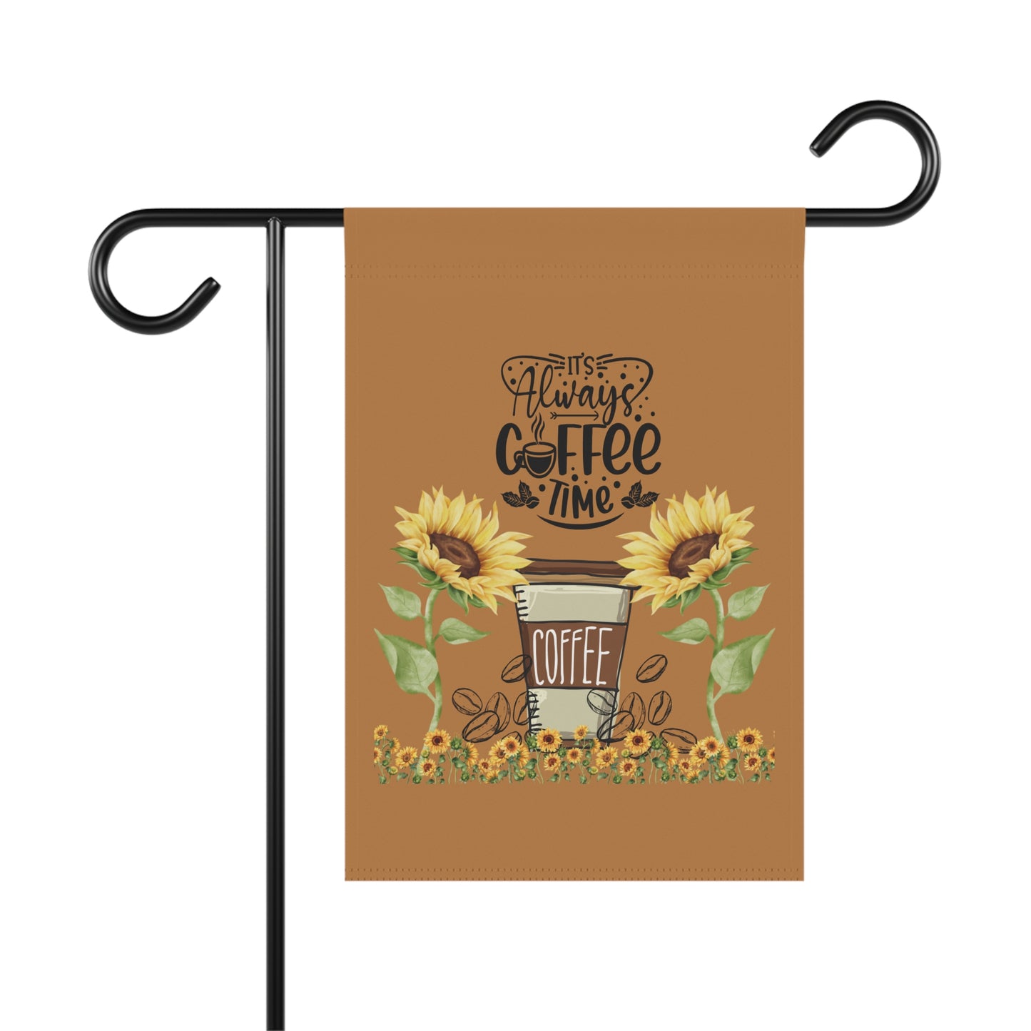 Coffee Time Garden Banner, Sunflower Flag for Home Decor, Outdoor Garden Decor, Coffee Lover Gift, Spring/Summer Decoration