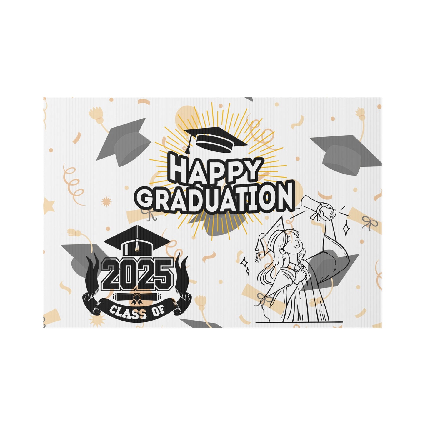 Graduation Lawn Sign - Happy Graduation 2025 Celebration Decor