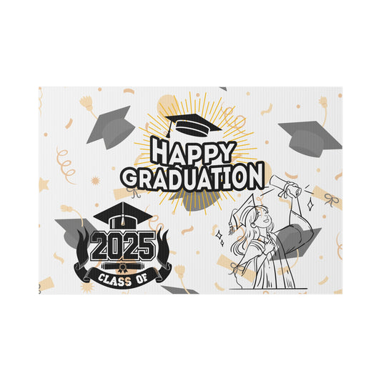 Graduation Lawn Sign - Happy Graduation 2025 Celebration Decor