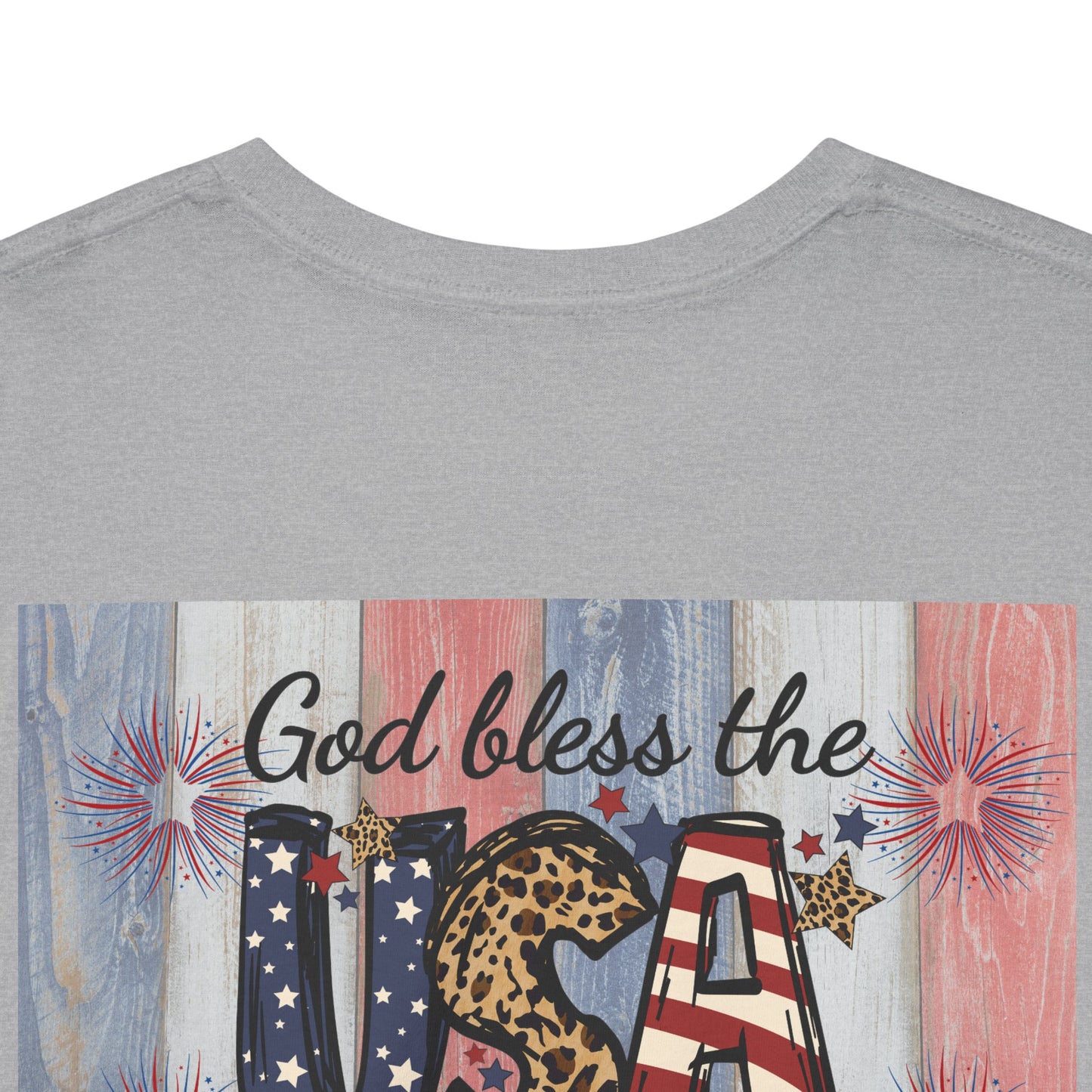 Patriotic Love Unisex Heavy Cotton Tee - God Bless the USA Design