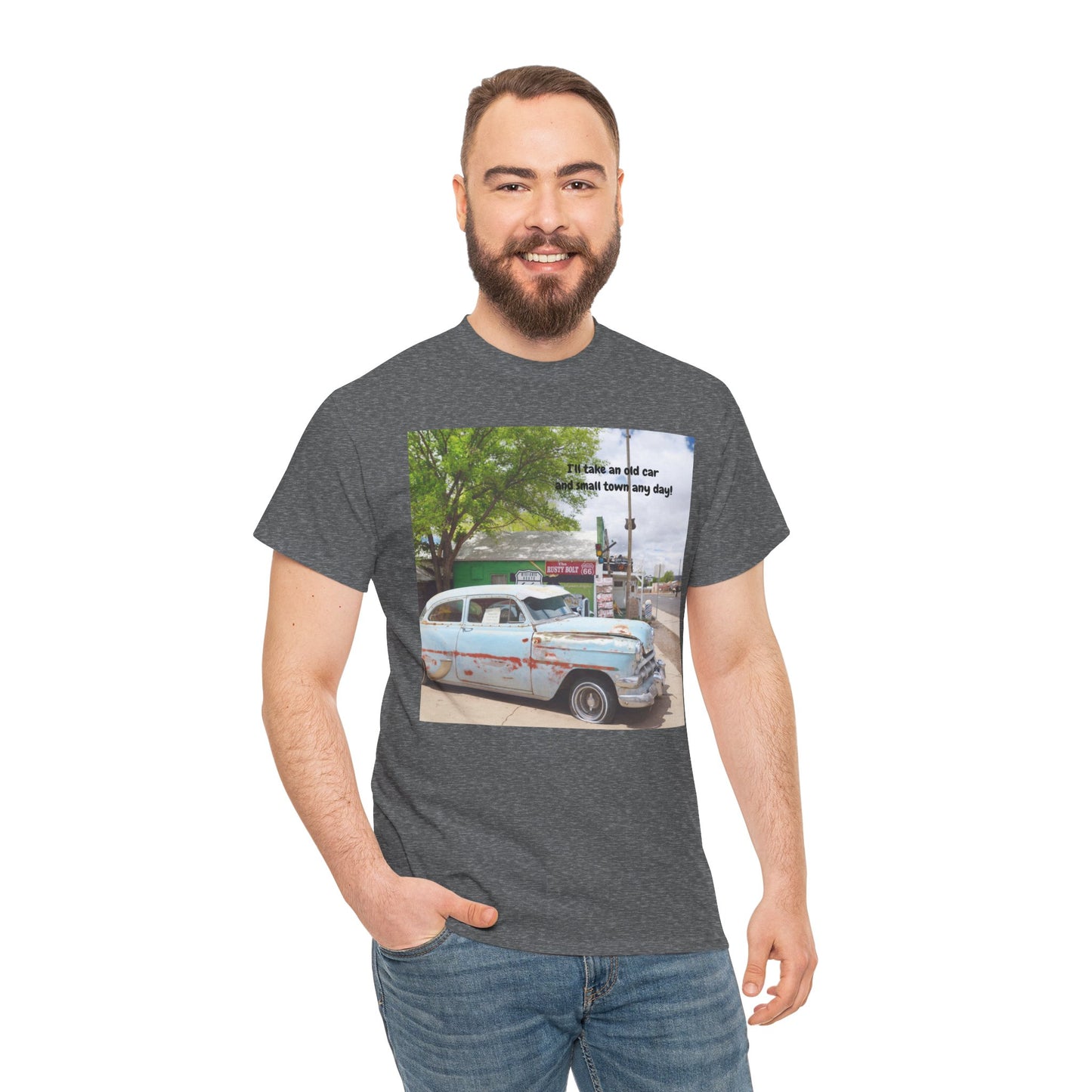Rustic Vintage Car Tee - Retro Aesthetic Graphic T-Shirt for Casual Outings, Gifts, Travel, Summer Wardrobe, Road Trip Wear