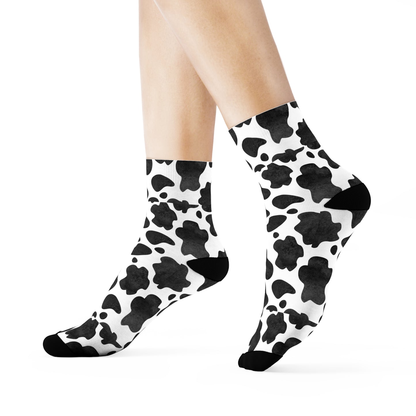 Fun Cow Print Crew Socks – Trendy Animal Print Sock for Casual Wear
