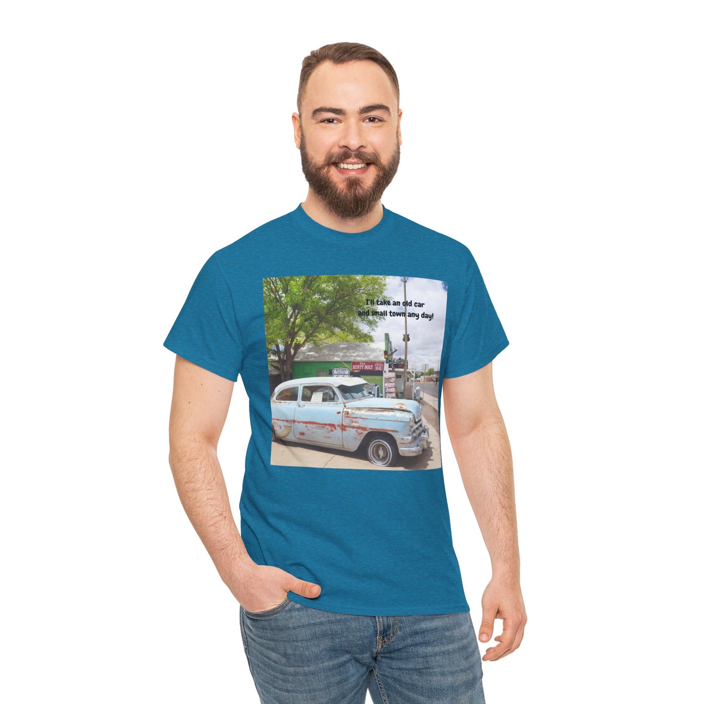 Rustic Vintage Car Tee - Retro Aesthetic Graphic T-Shirt for Casual Outings, Gifts, Travel, Summer Wardrobe, Road Trip Wear