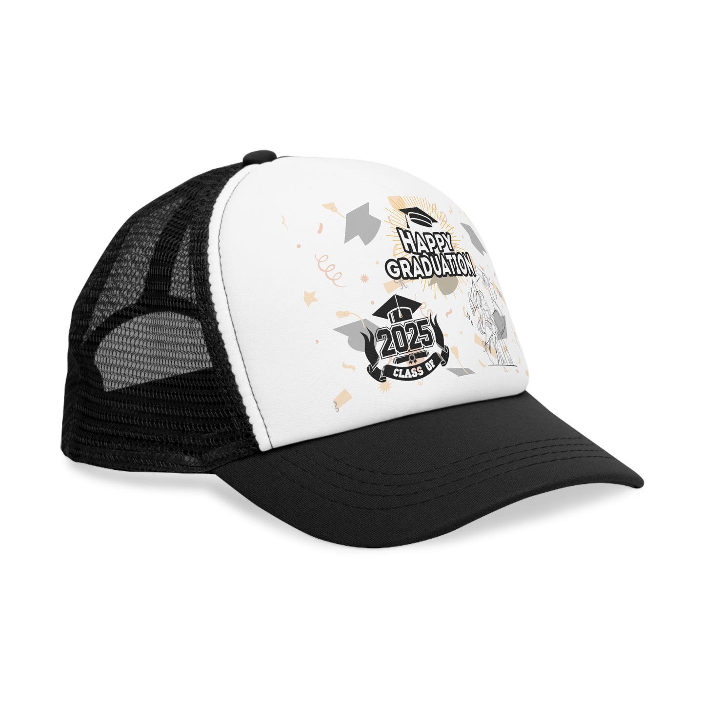 Happy Graduation Mesh Cap | 2025 Class of Trucker Hat | Perfect for Graduates