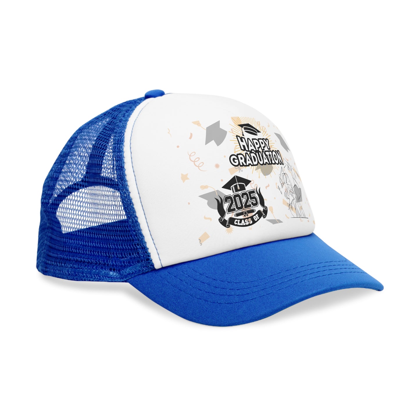 Happy Graduation Mesh Cap | 2025 Class of Trucker Hat | Perfect for Graduates