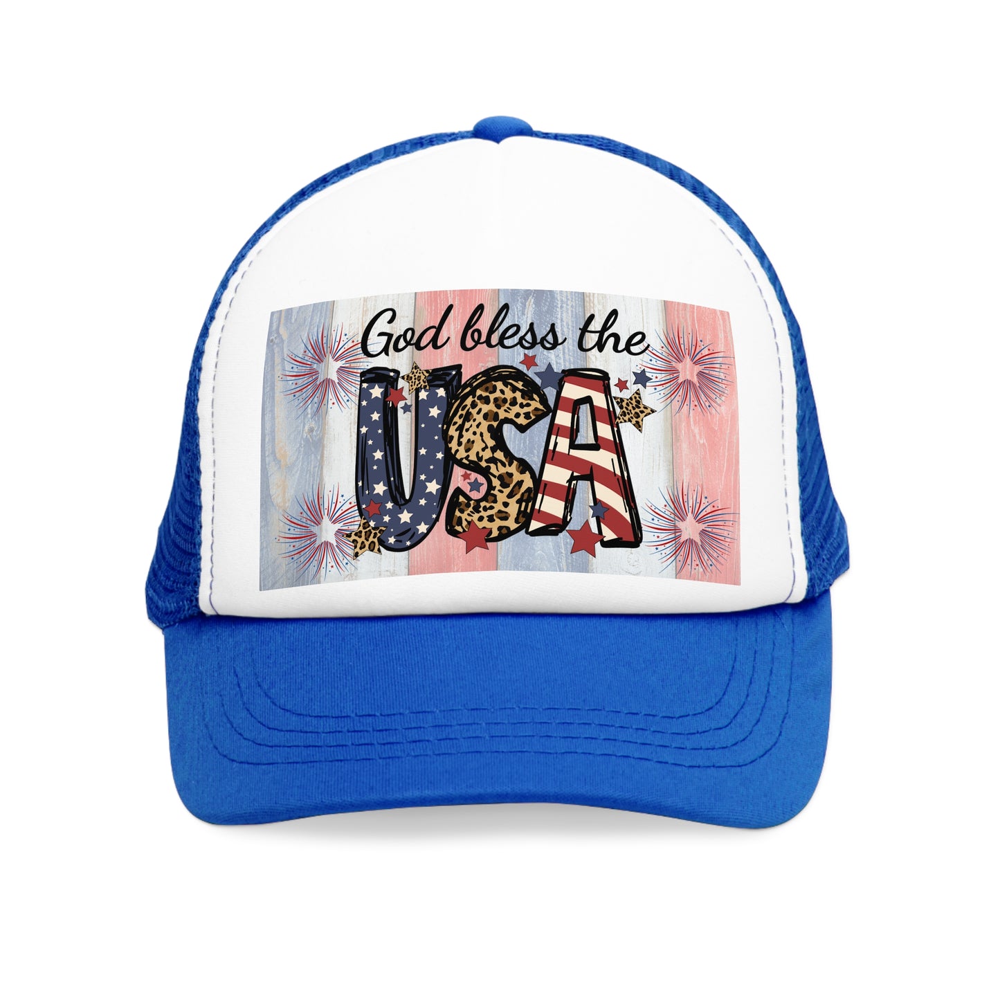 God Bless the USA Mesh Cap, Patriotic Hat, Americana Cap, 4th of July Accessory, Summer Festival Gear