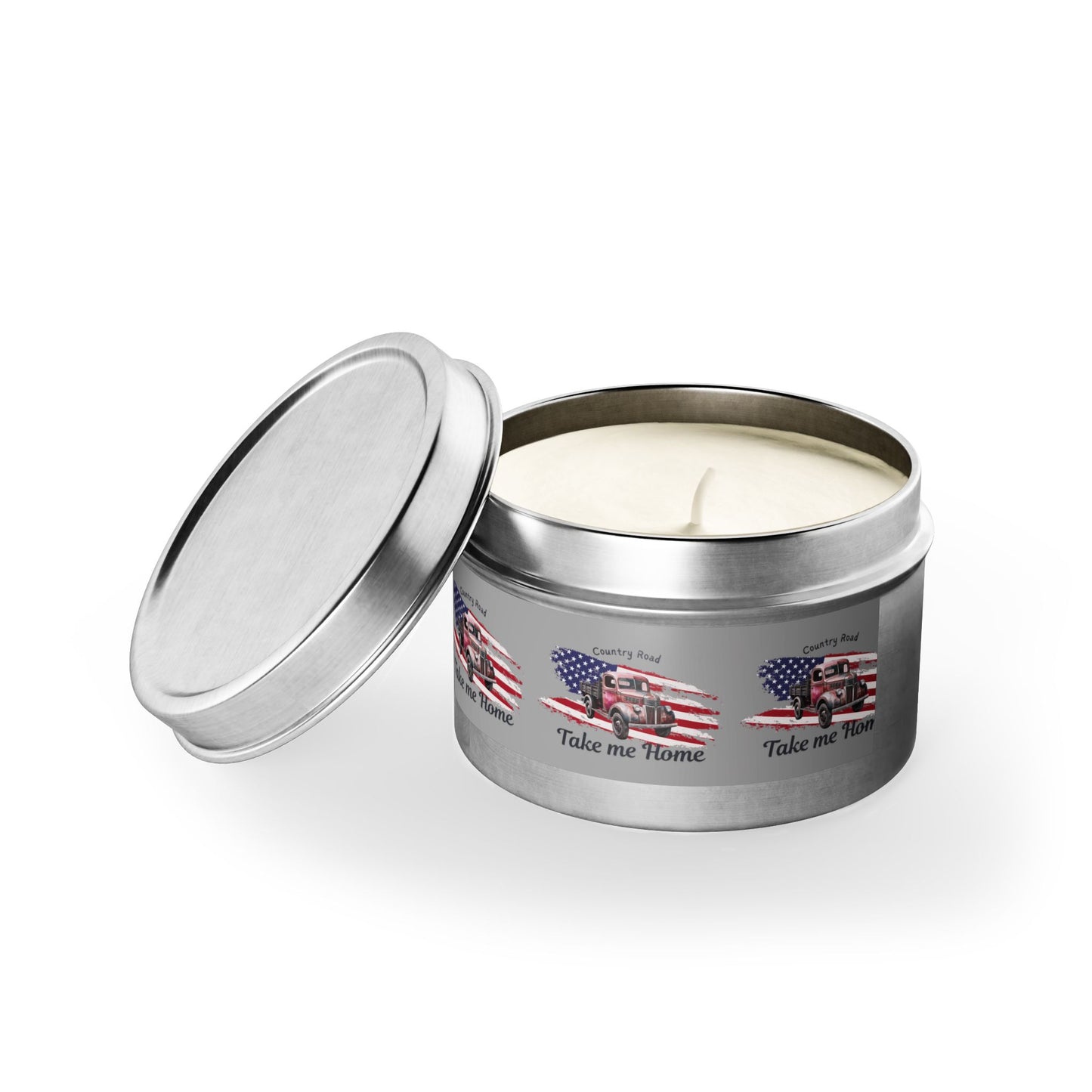 Rustic Tin Candle - 'Take Me Home' with Vintage Truck Design