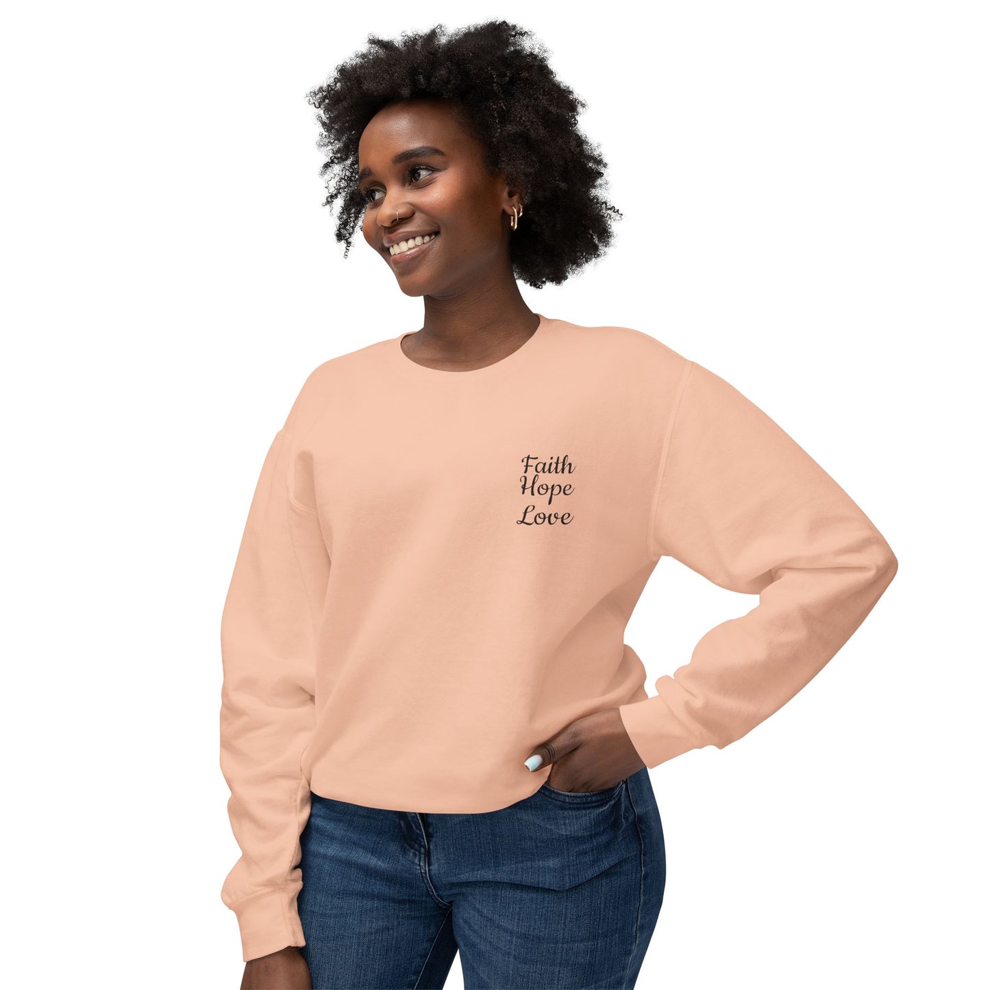 Faith, Hope, Love Unisex Lightweight Crewneck Sweatshirt