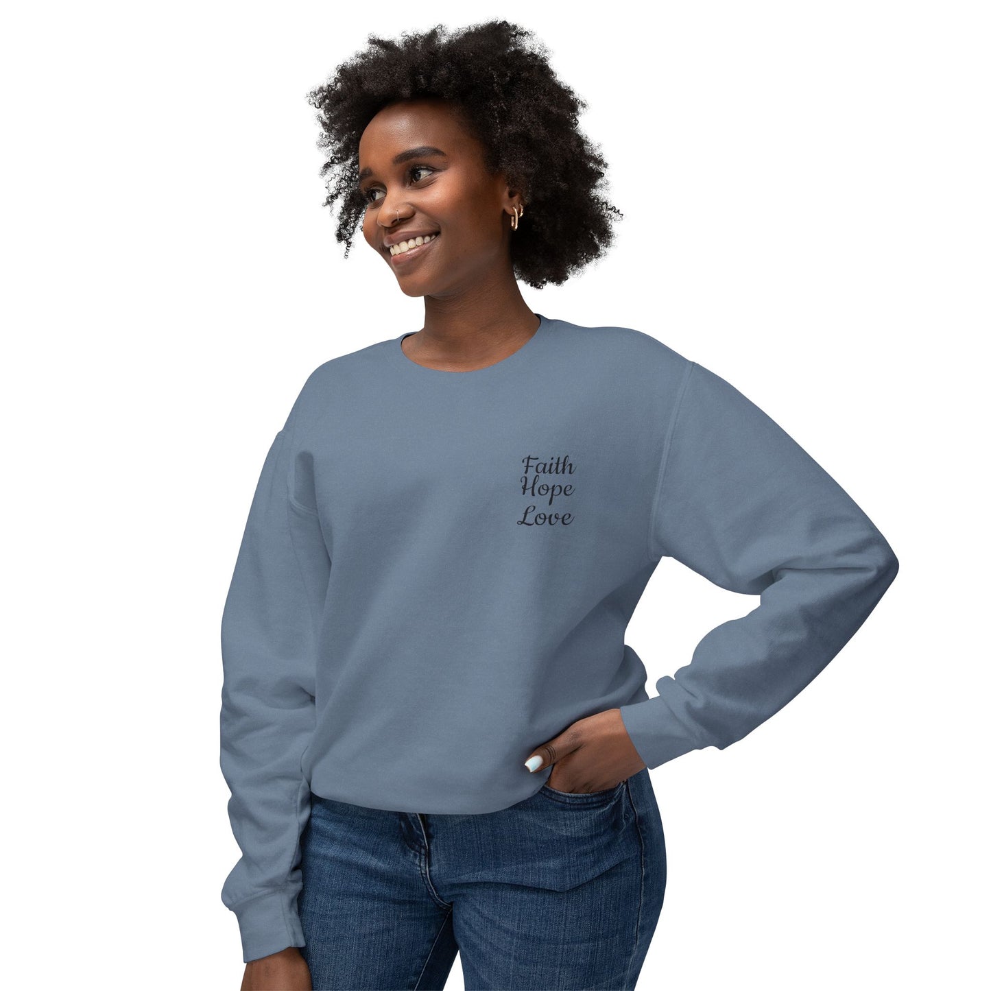 Faith, Hope, Love Unisex Lightweight Crewneck Sweatshirt