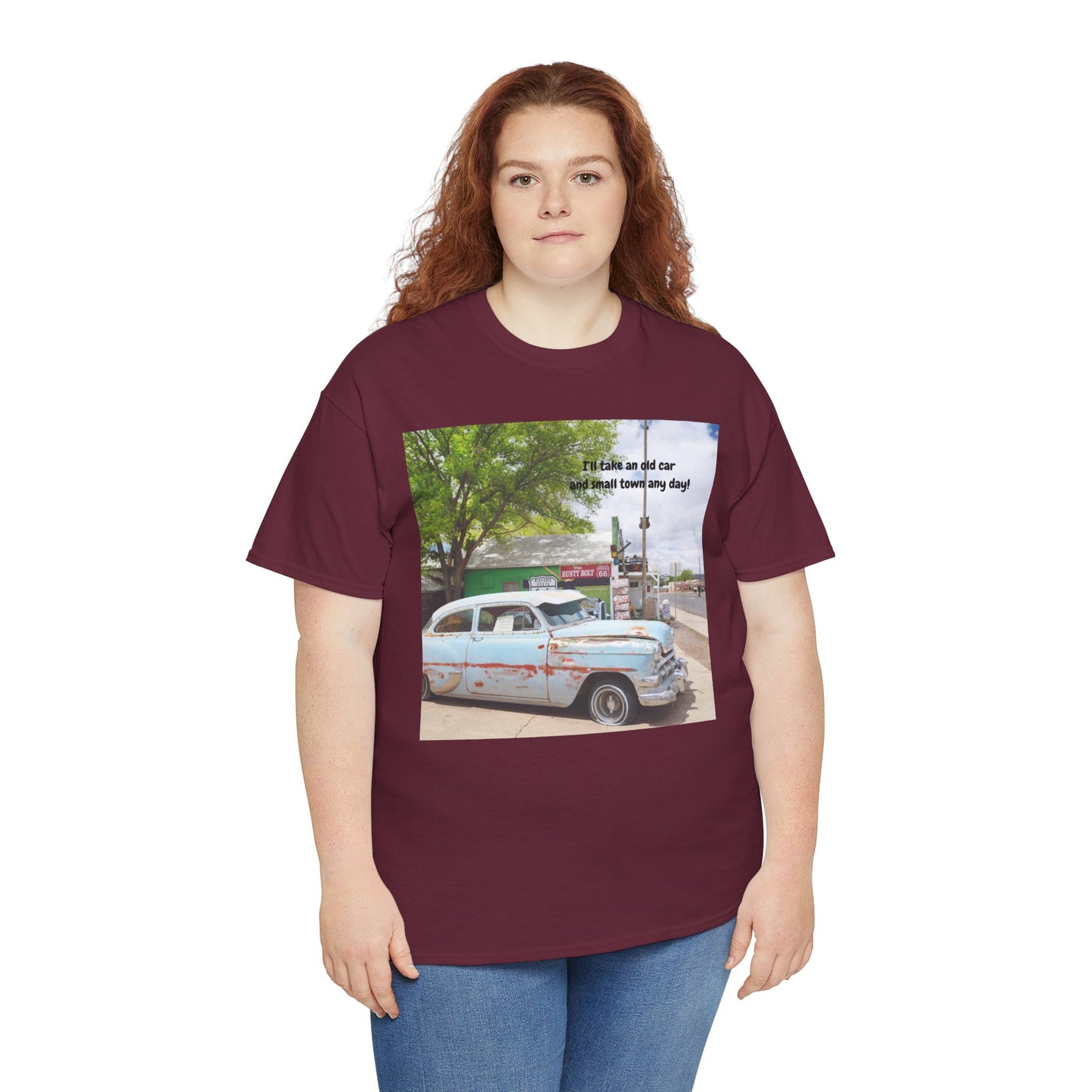 Rustic Vintage Car Tee - Retro Aesthetic Graphic T-Shirt for Casual Outings, Gifts, Travel, Summer Wardrobe, Road Trip Wear