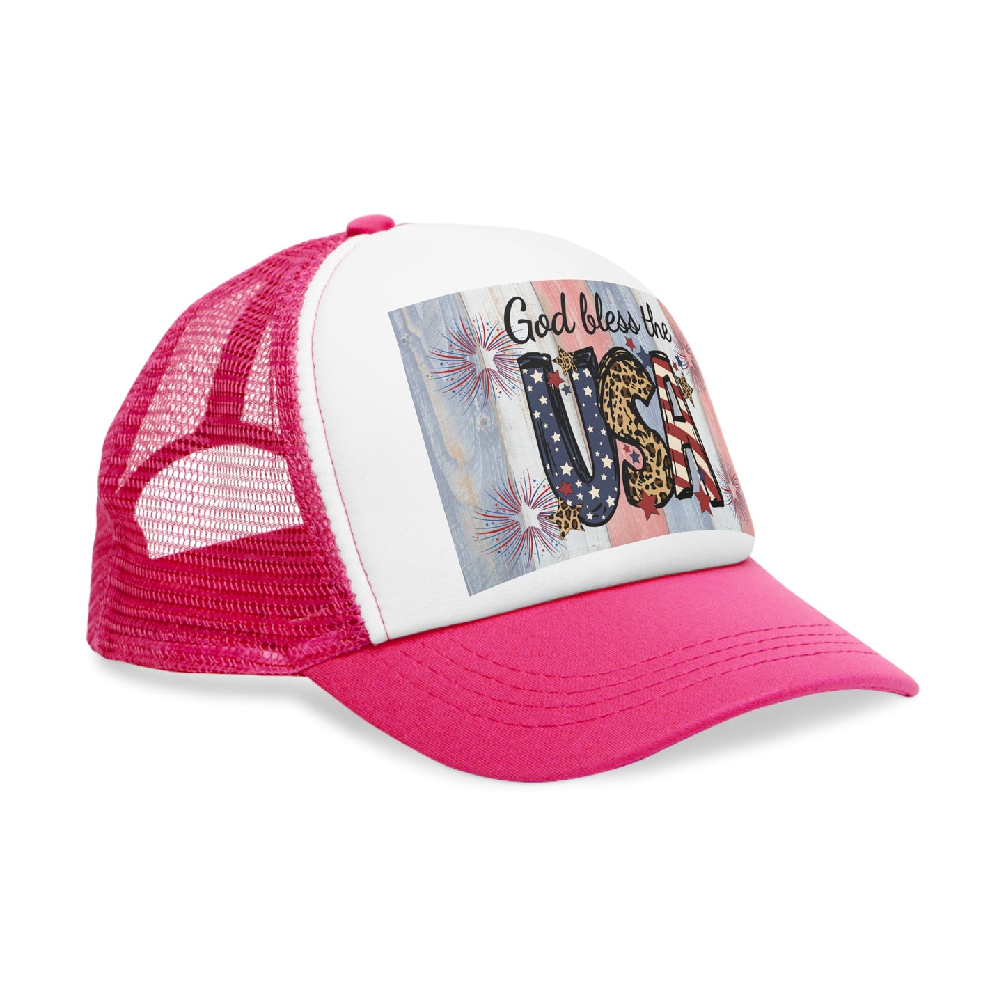 God Bless the USA Mesh Cap, Patriotic Hat, Americana Cap, 4th of July Accessory, Summer Festival Gear