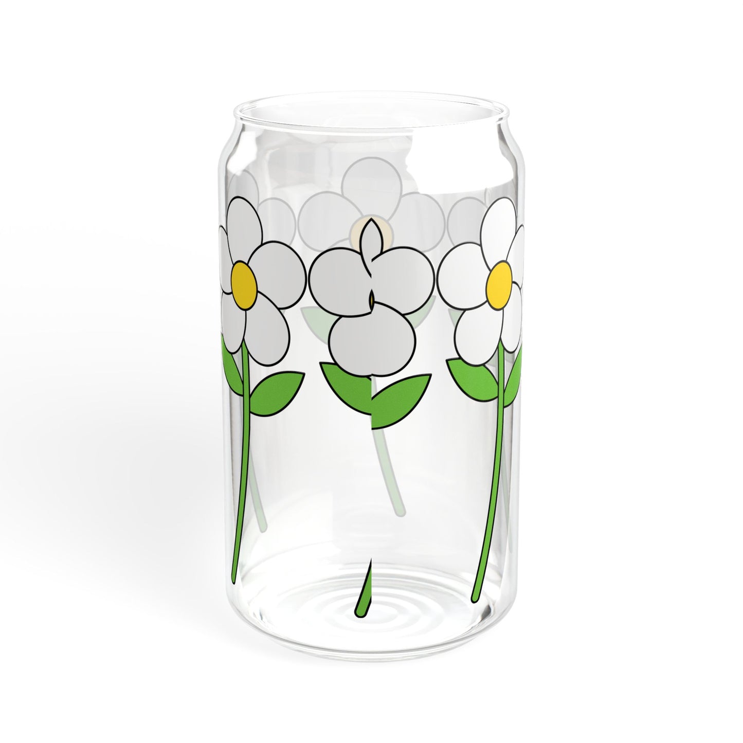 Floral Sipper Glass - 16oz Eco-Friendly Drinkware with Bamboo Lid