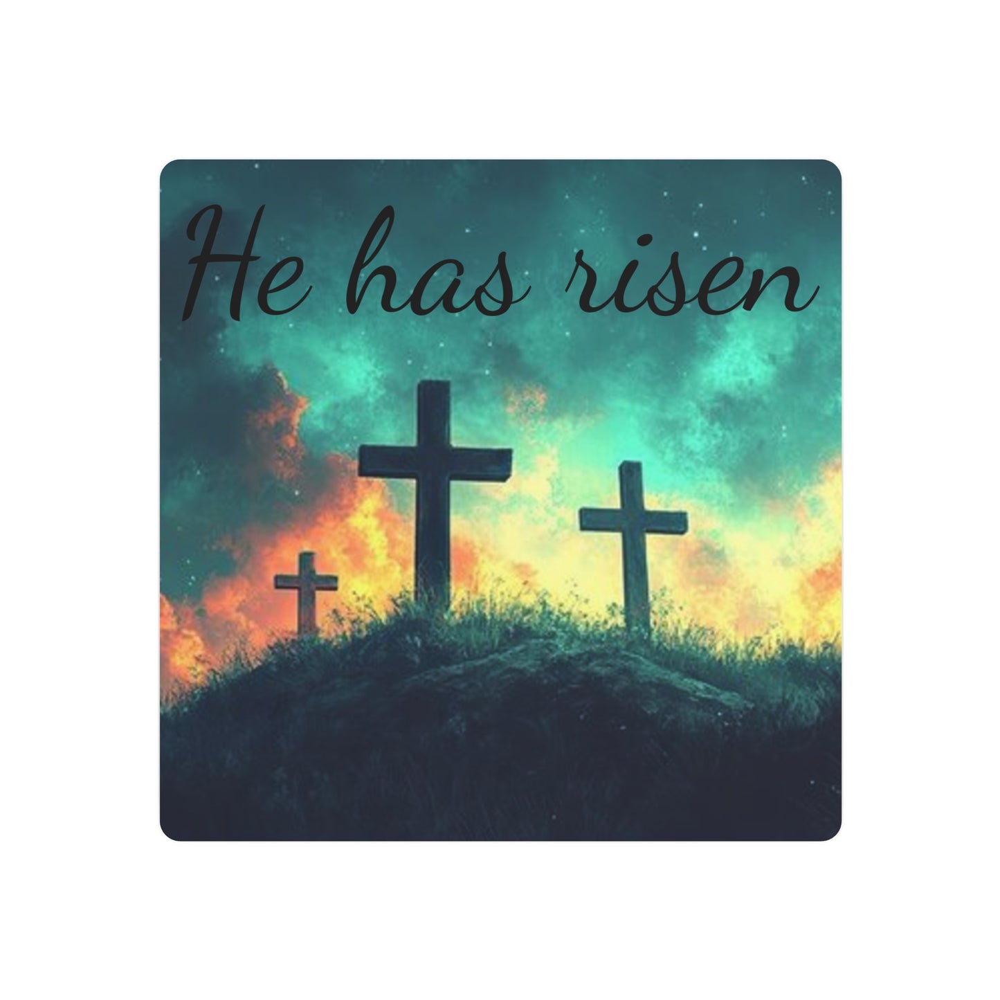 Inspirational Metal Art Sign with Cross Design