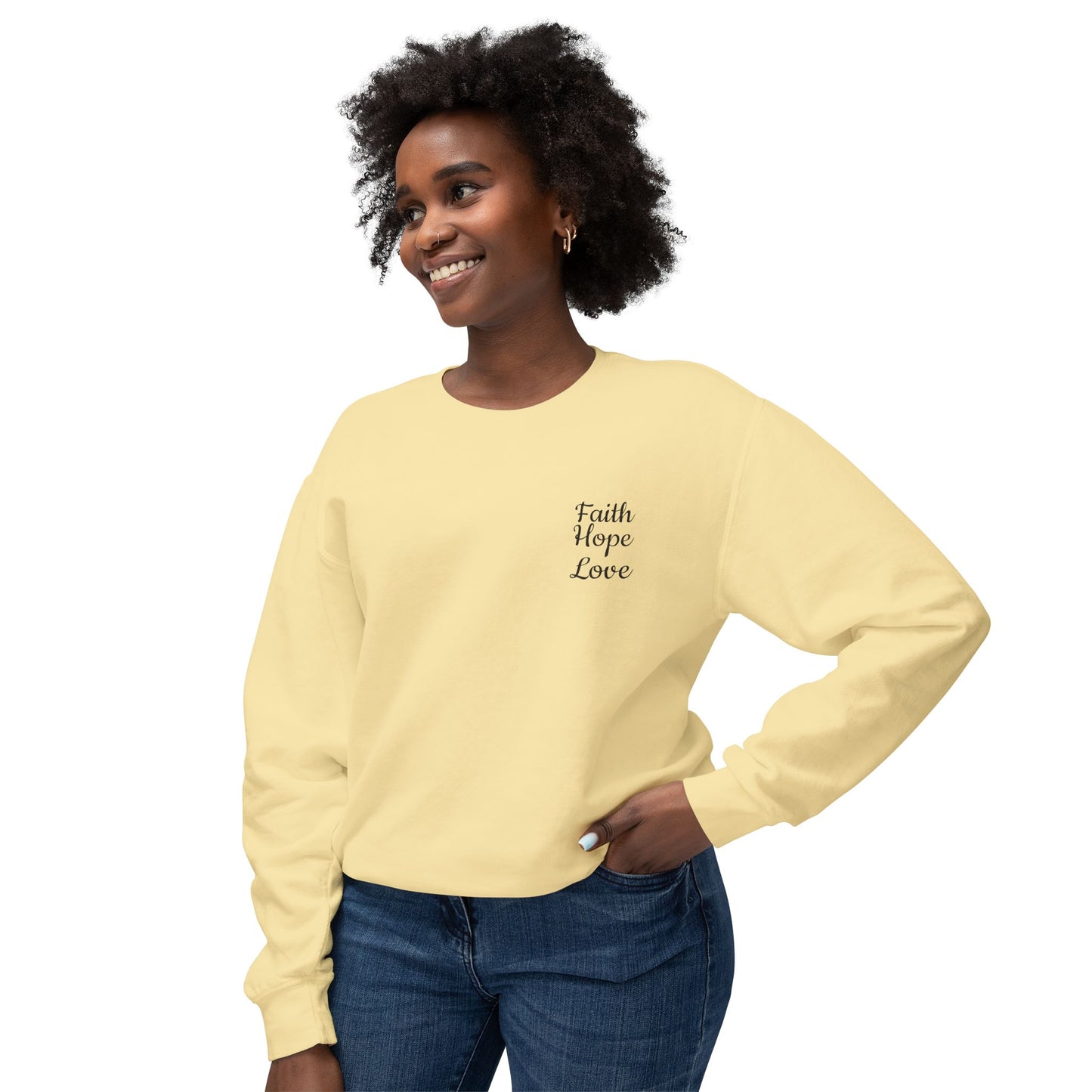 Faith, Hope, Love Unisex Lightweight Crewneck Sweatshirt