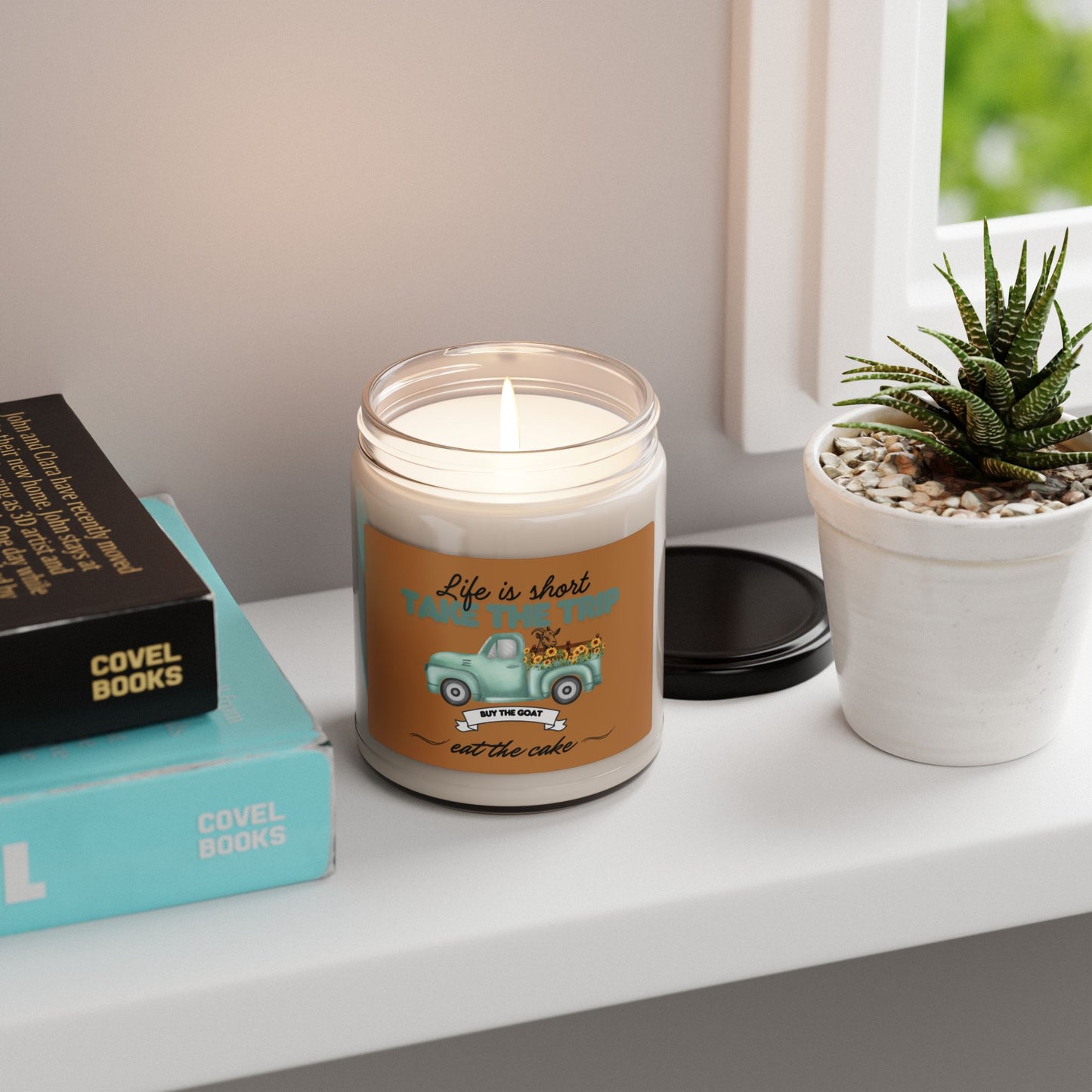 Scented Soy Candle - "Life is Short, Take the Trip" - Eco-Friendly 9oz