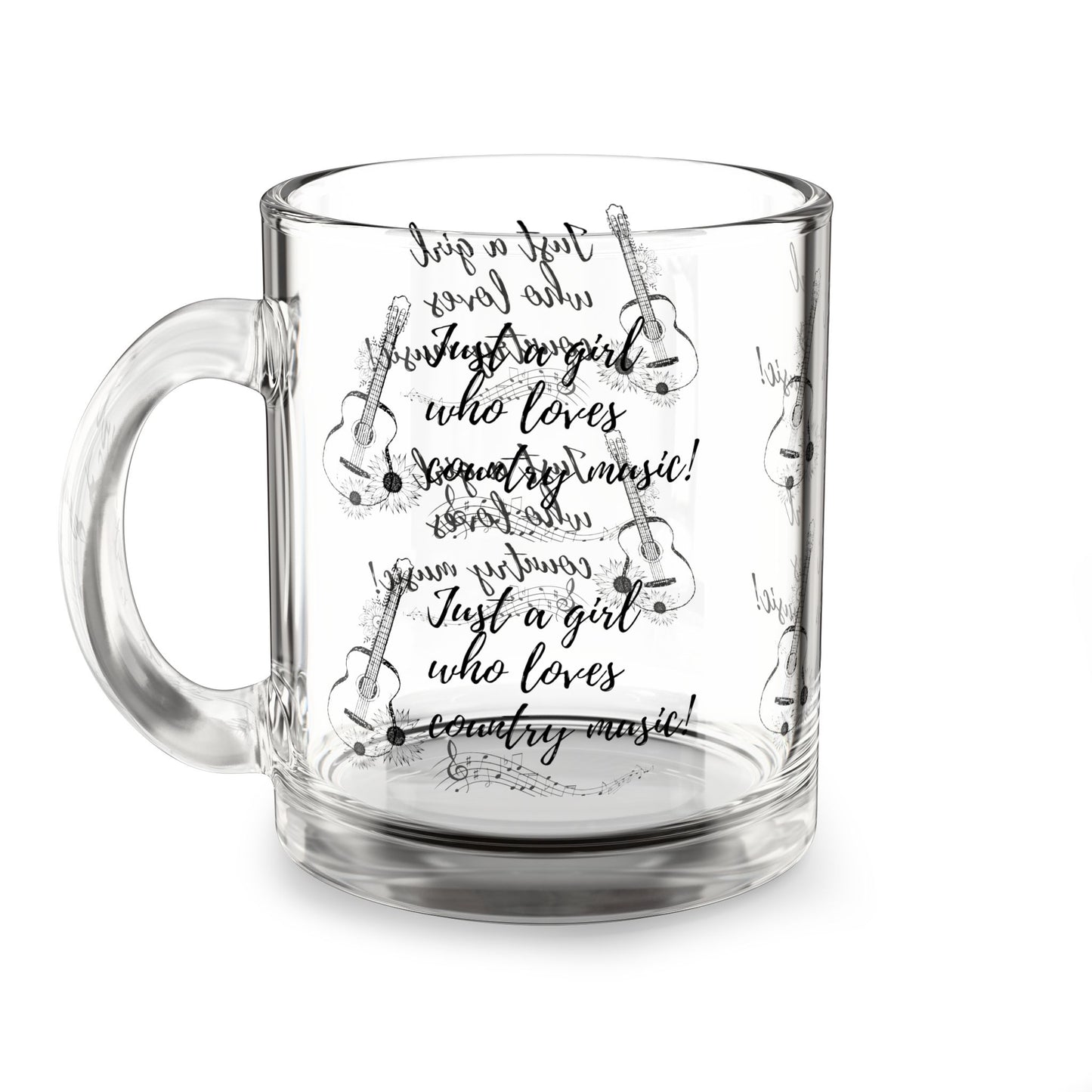 Just a Girl Who Loves Country Music Glass Mug - 10oz