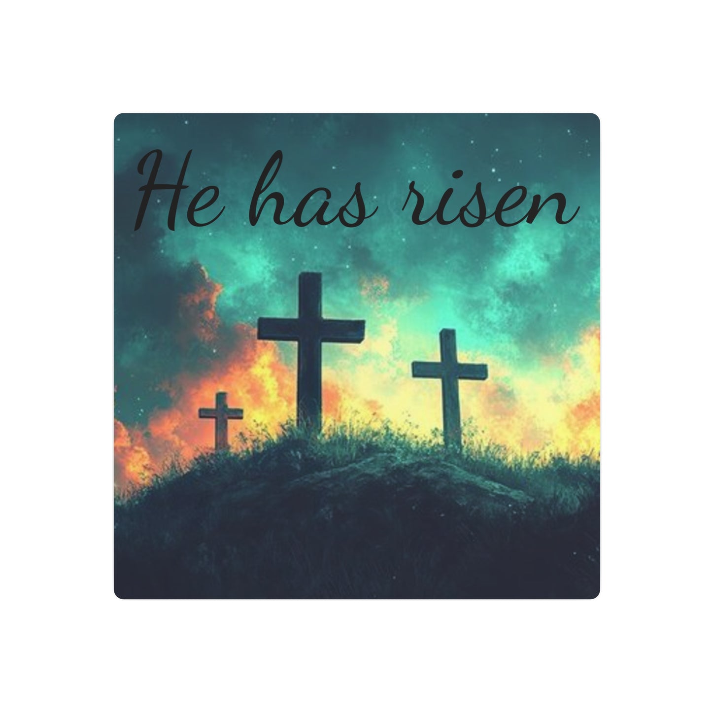 Inspirational Metal Art Sign with Cross Design
