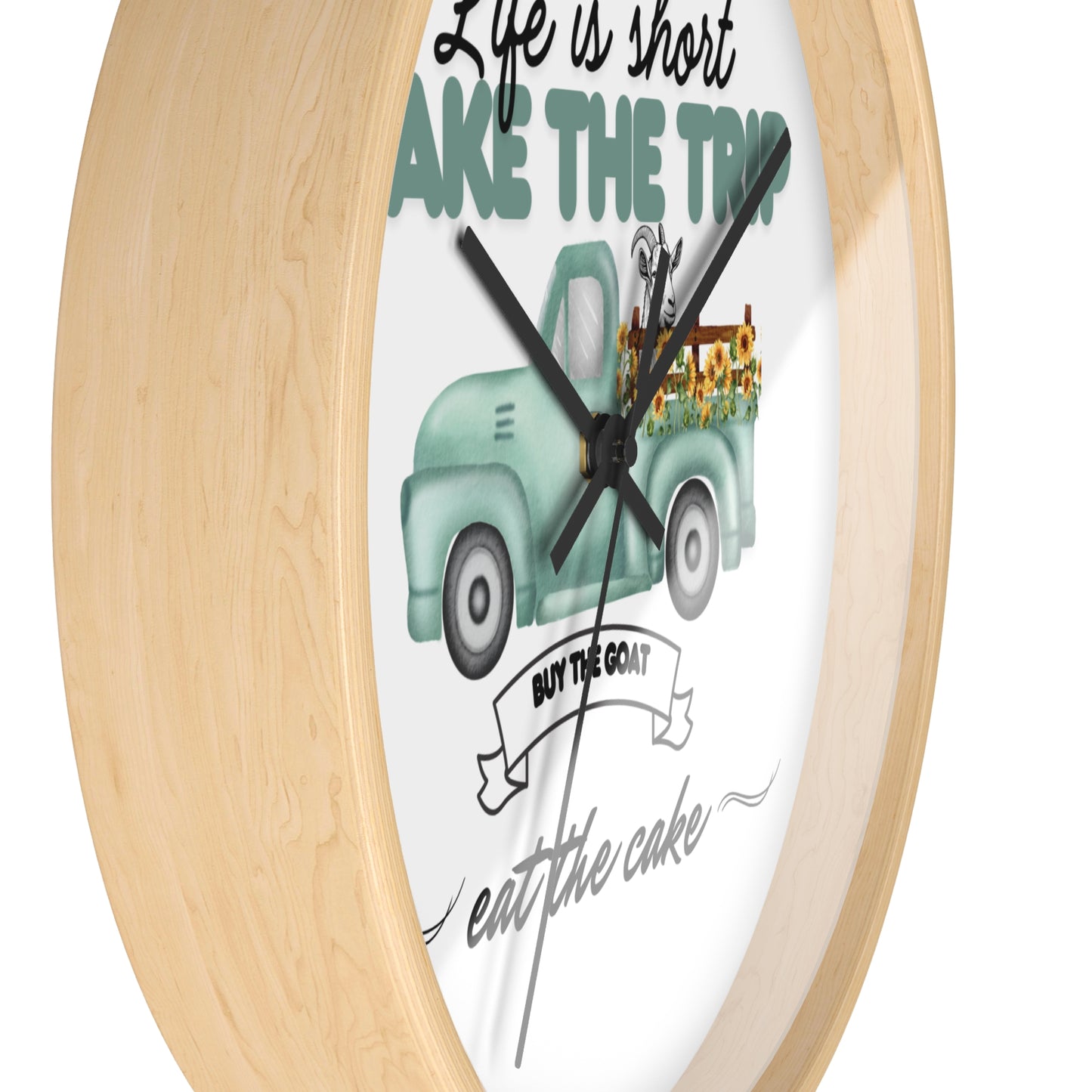 Rustic Farmhouse Wall Clock - 'Life is Short, Take the Trip' Decor for Home