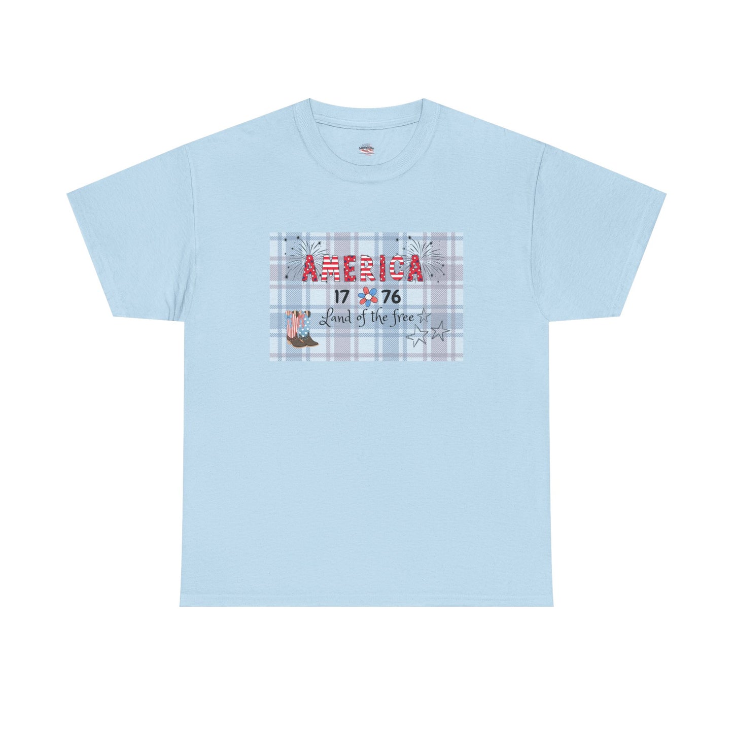 Patriotic Unisex Heavy Cotton Tee | America 1776 Land of the Free