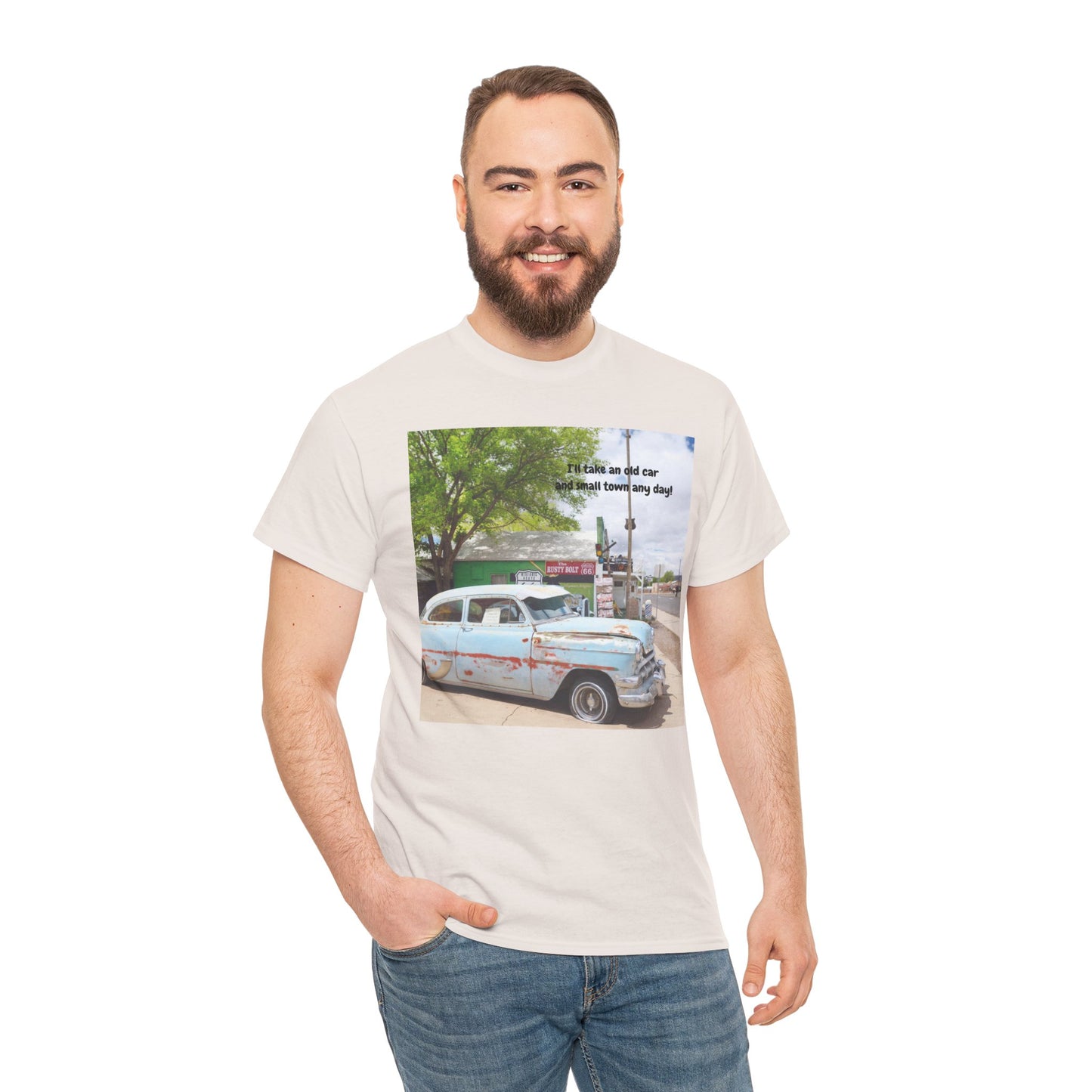 Rustic Vintage Car Tee - Retro Aesthetic Graphic T-Shirt for Casual Outings, Gifts, Travel, Summer Wardrobe, Road Trip Wear