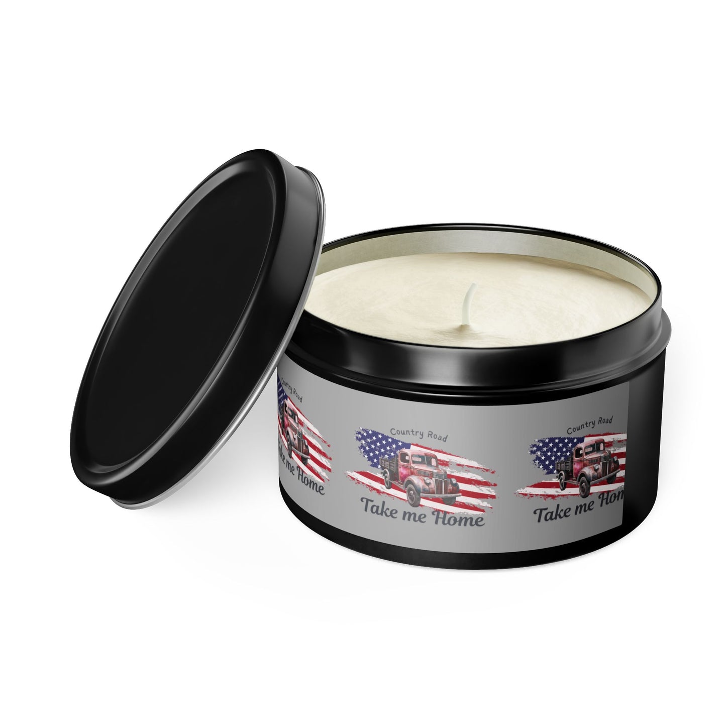 Rustic Tin Candle - 'Take Me Home' with Vintage Truck Design