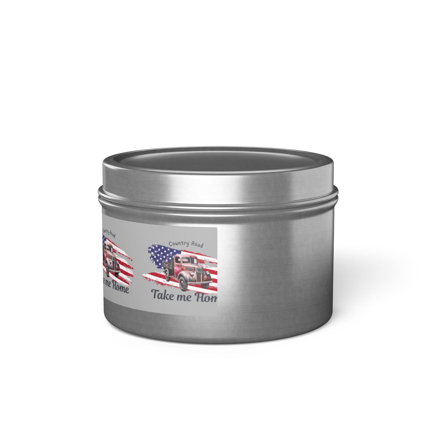 Rustic Tin Candle - 'Take Me Home' with Vintage Truck Design