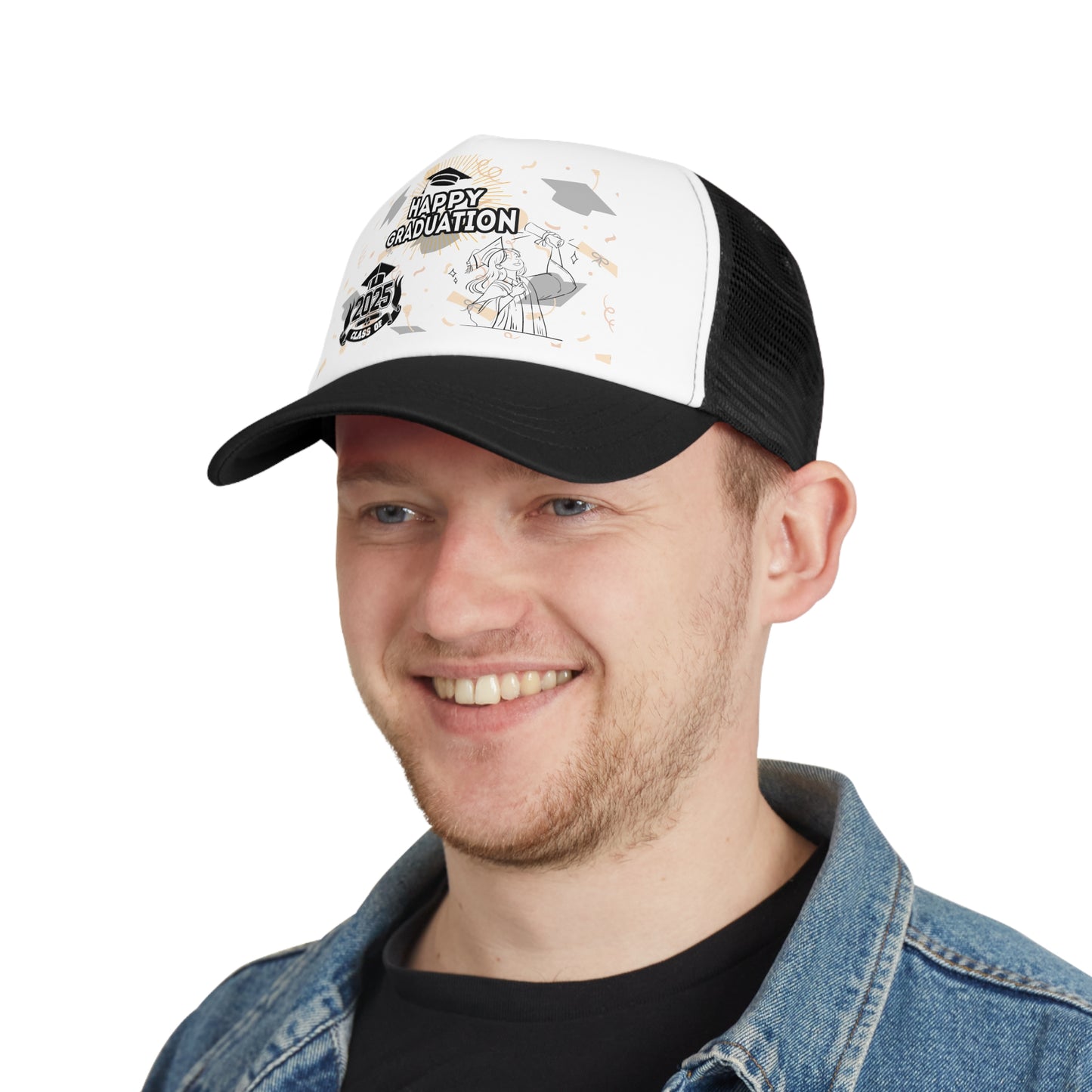 Happy Graduation Mesh Cap | 2025 Class of Trucker Hat | Perfect for Graduates
