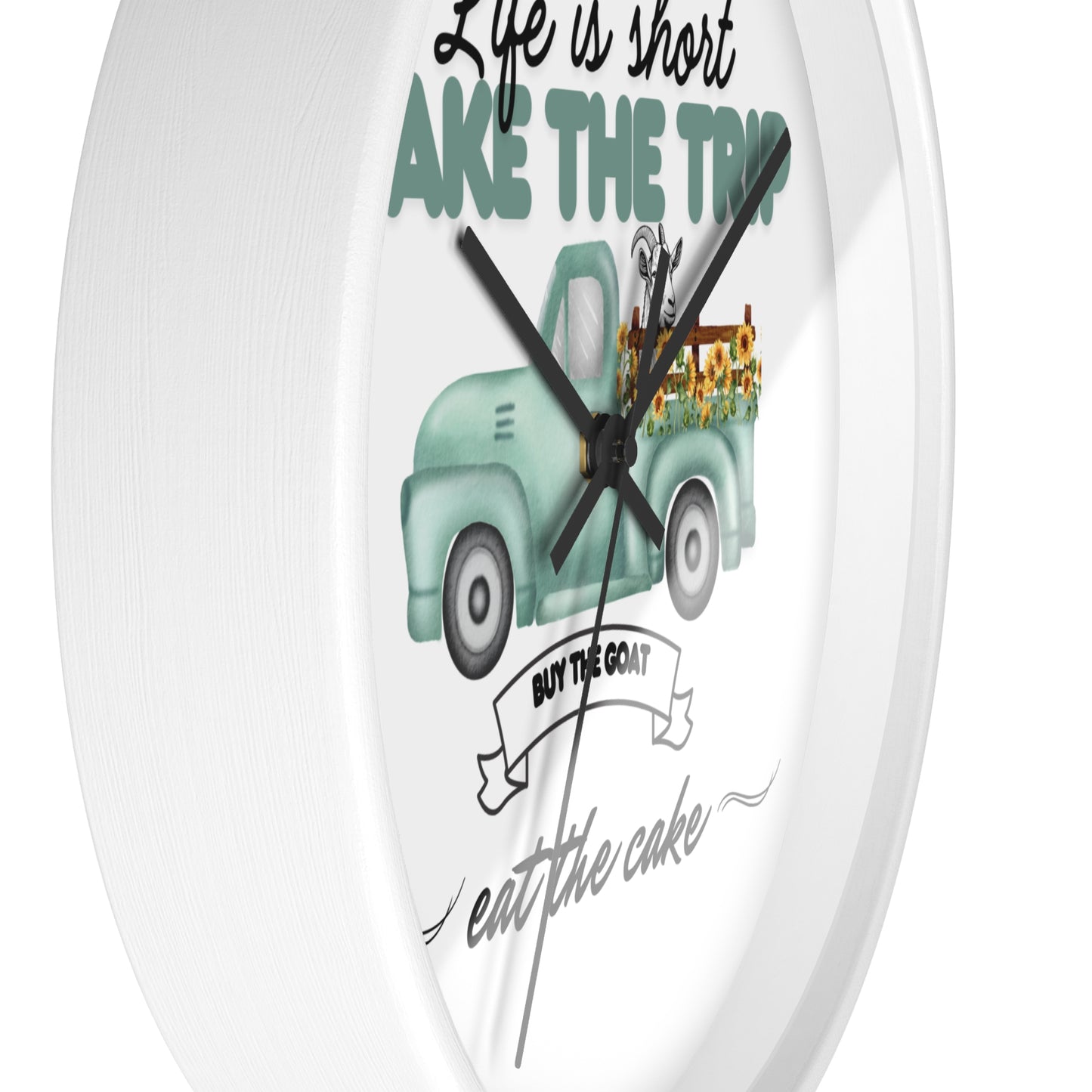 Rustic Farmhouse Wall Clock - 'Life is Short, Take the Trip' Decor for Home
