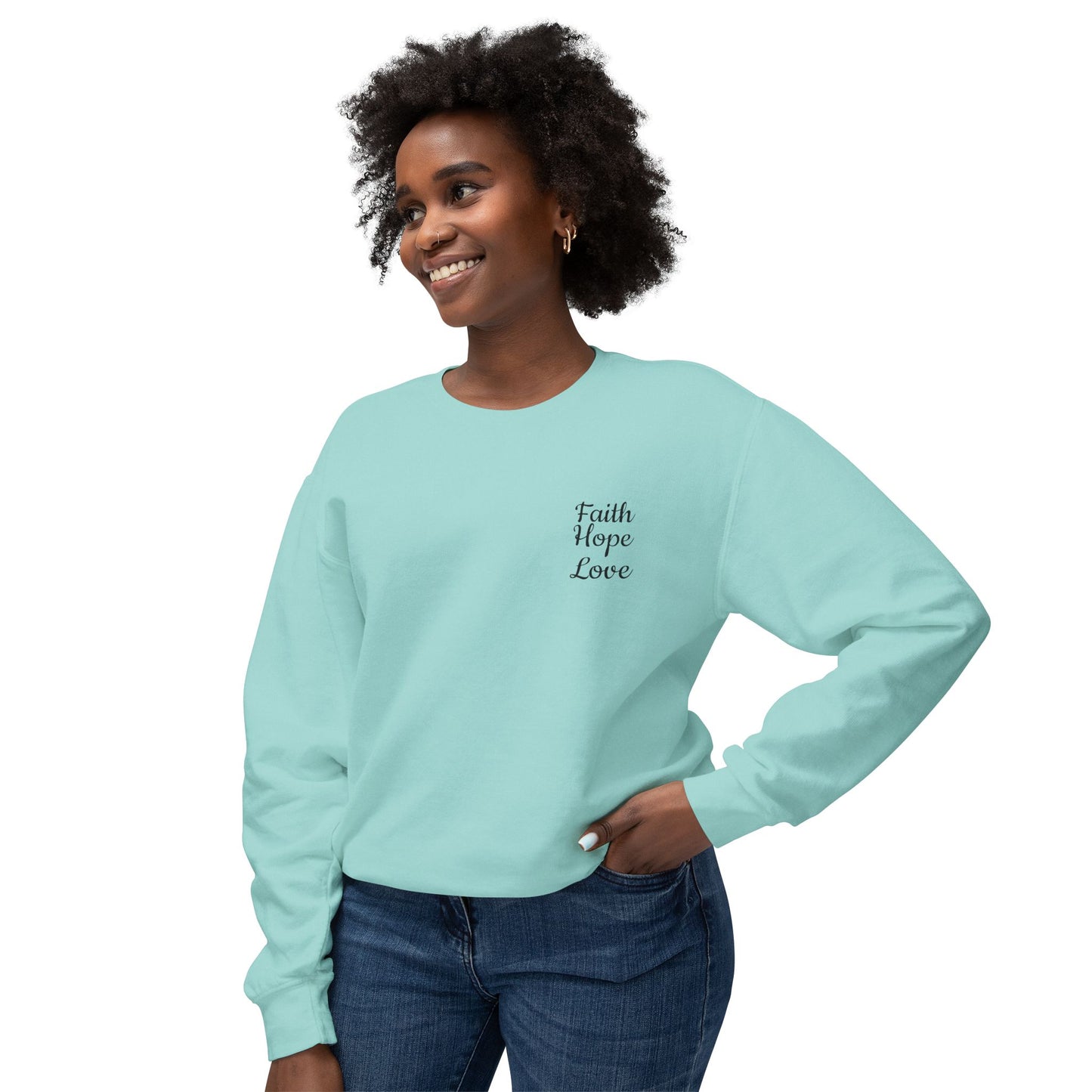 Faith, Hope, Love Unisex Lightweight Crewneck Sweatshirt