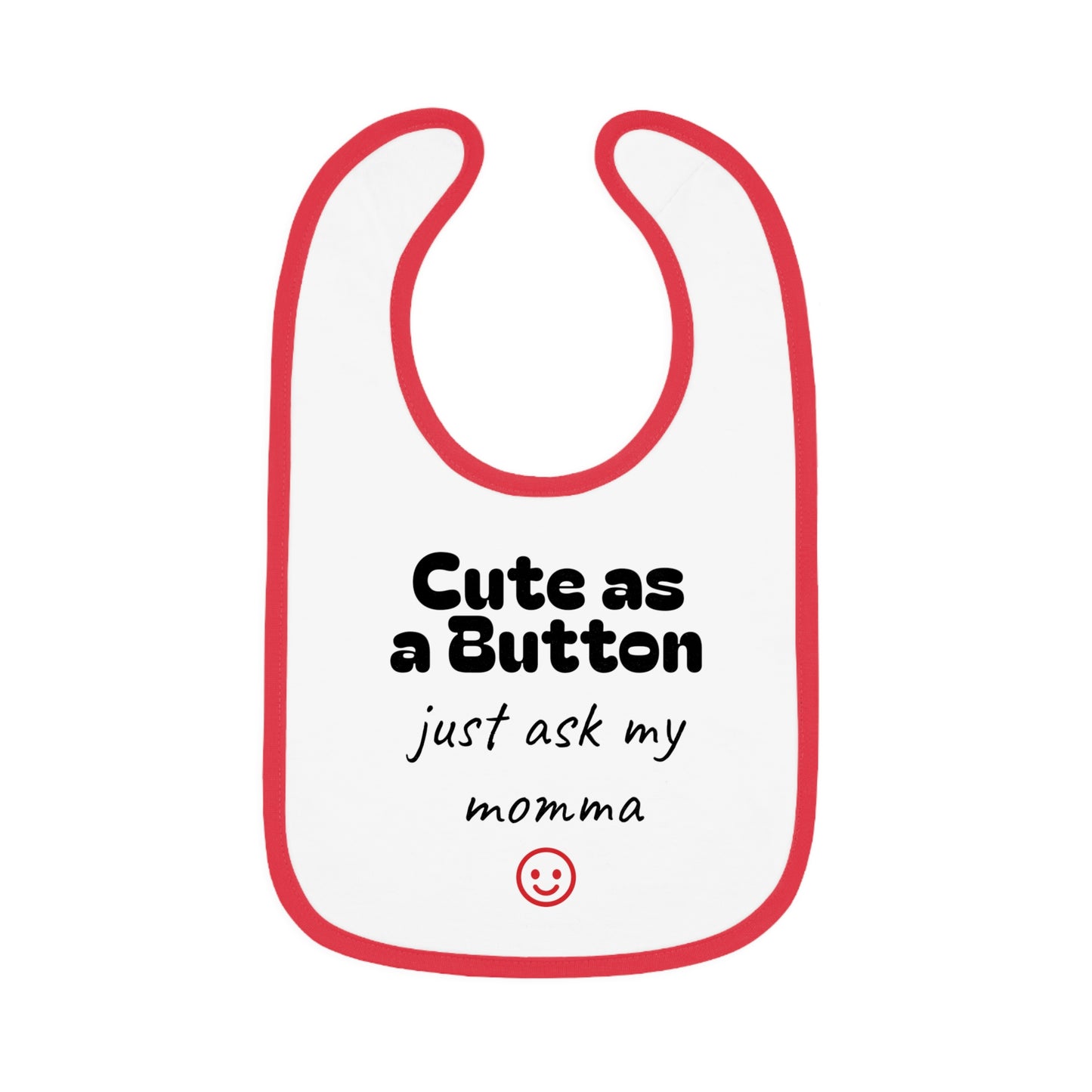 Cute as a Button Baby Bib - Stylish Jersey Bib for Messy Eaters