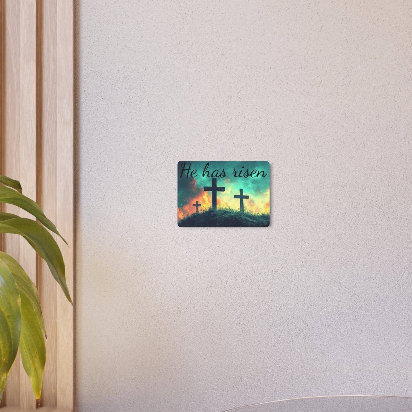 Inspirational Metal Art Sign with Cross Design